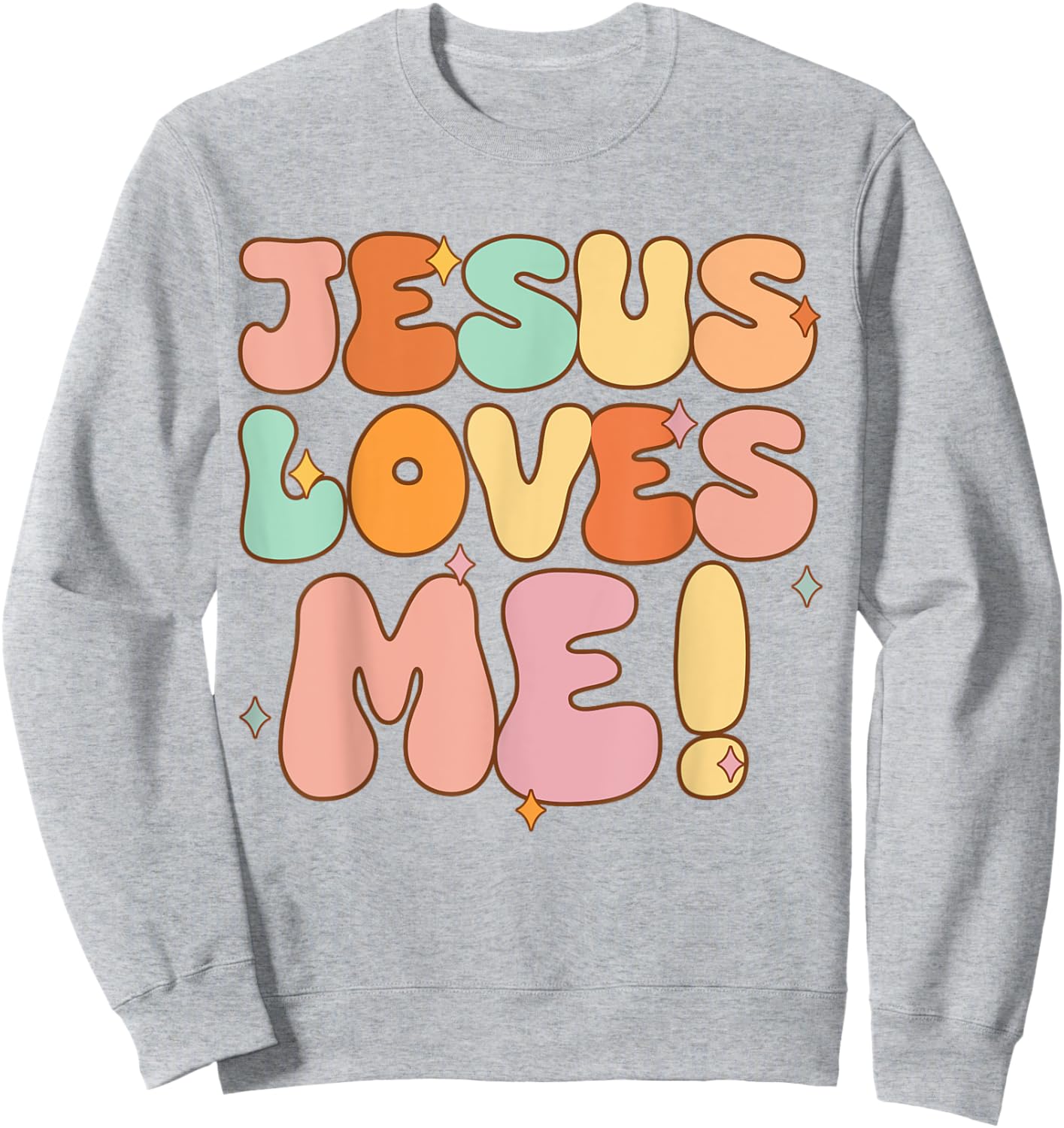 Boys Jesus Loves Me-Shirt Groovy Toddler Girl Kid Christian Sweatshirt - Sweatshirt | Ash