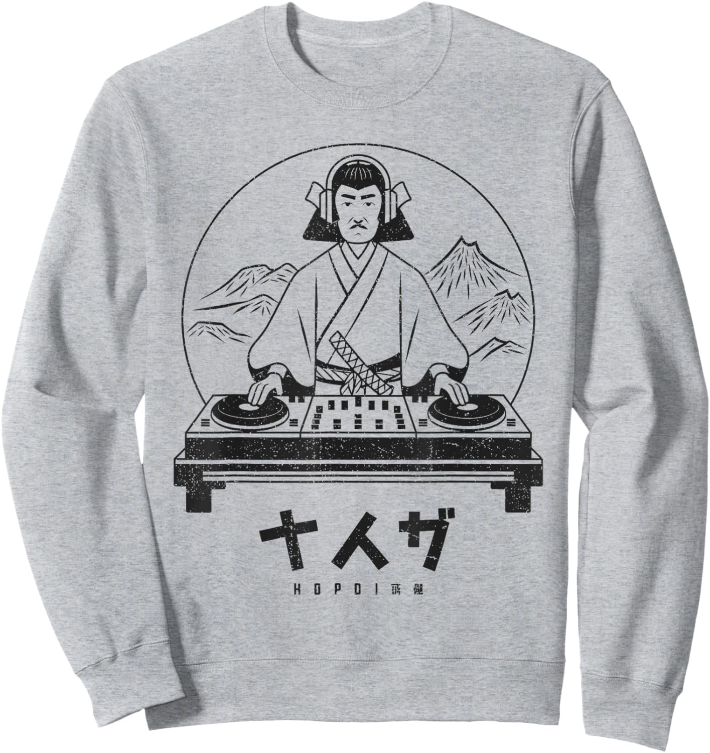 Japanese DJ Music Lover Samurai Japan Art Men Women Sweatshirt - Sweatshirt | Ash