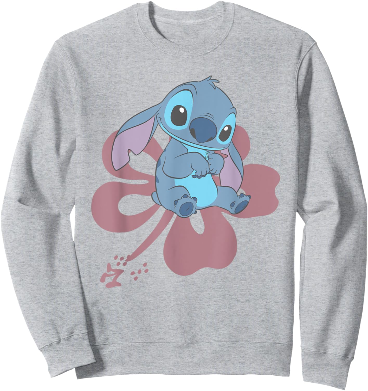 Lilo And Stitch Sitting On Flower Sweatshirt - Sweatshirt | Ash