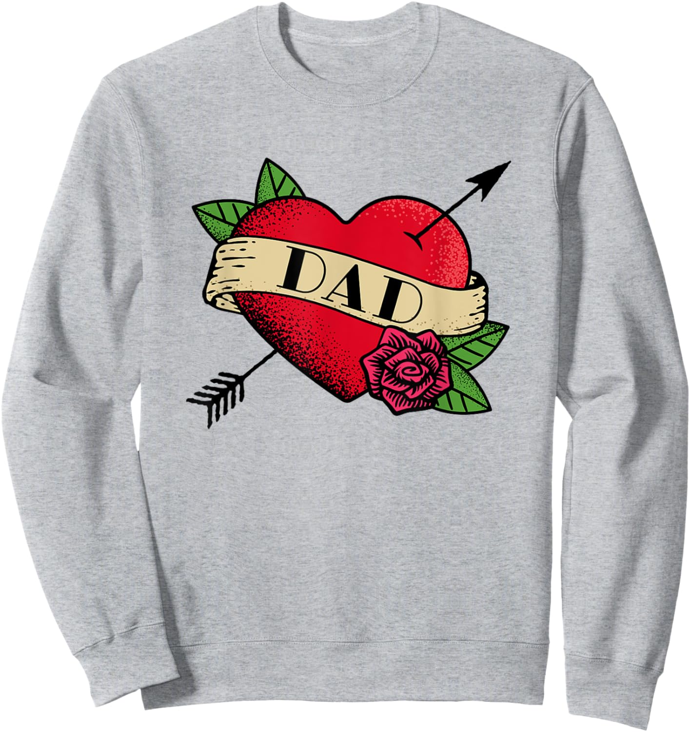 Heart Dad Tattoo Sweatshirt - Sweatshirt | Ash