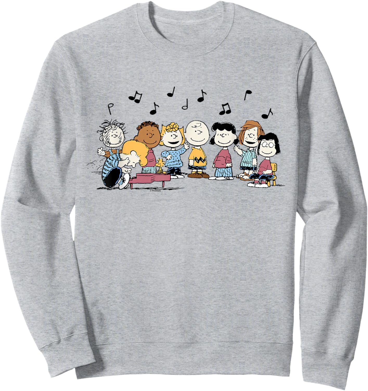 Peanuts - Schroeder Pigpen Franklin Lucy Charlie Sally Music Sweatshirt - Sweatshirt | Ash