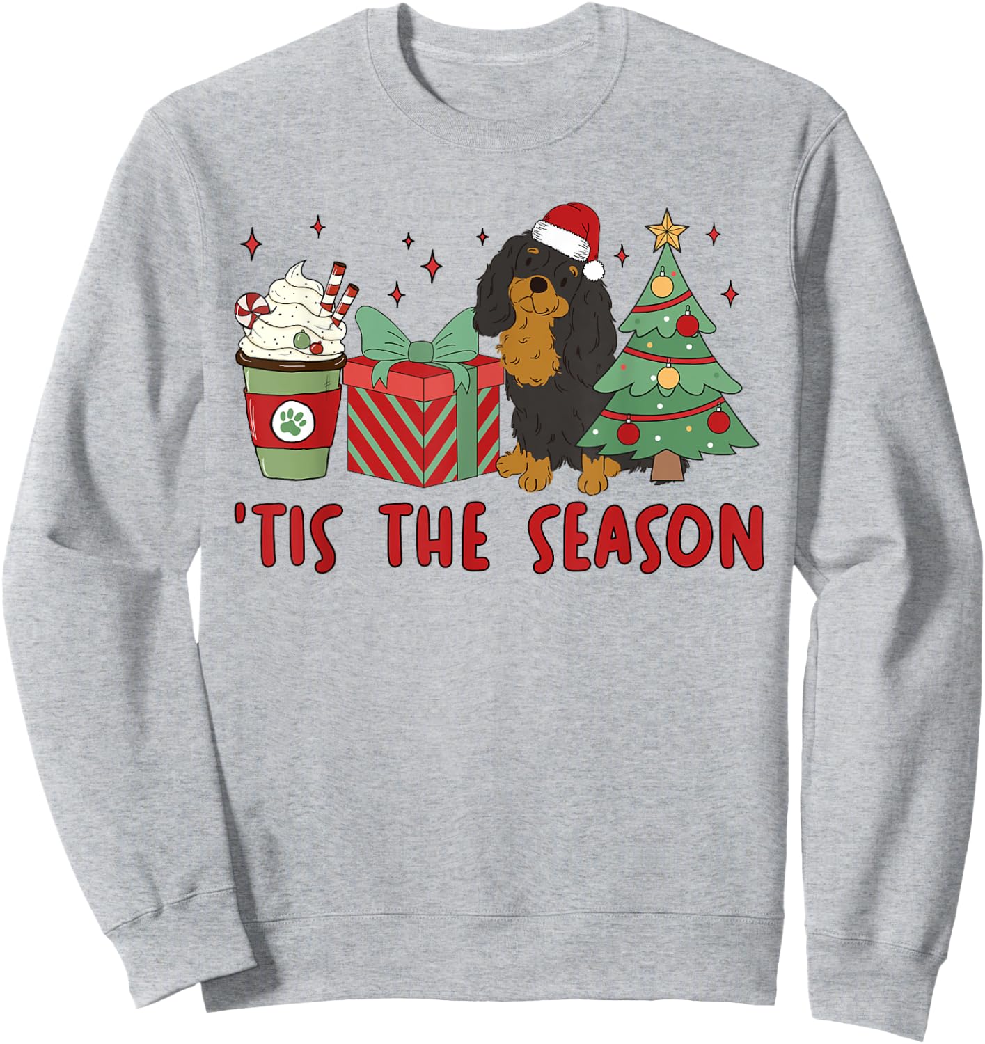 Cavalier King Charles Spaniel Christmas Tis The Season Dog Sweatshirt - Sweatshirt | Ash