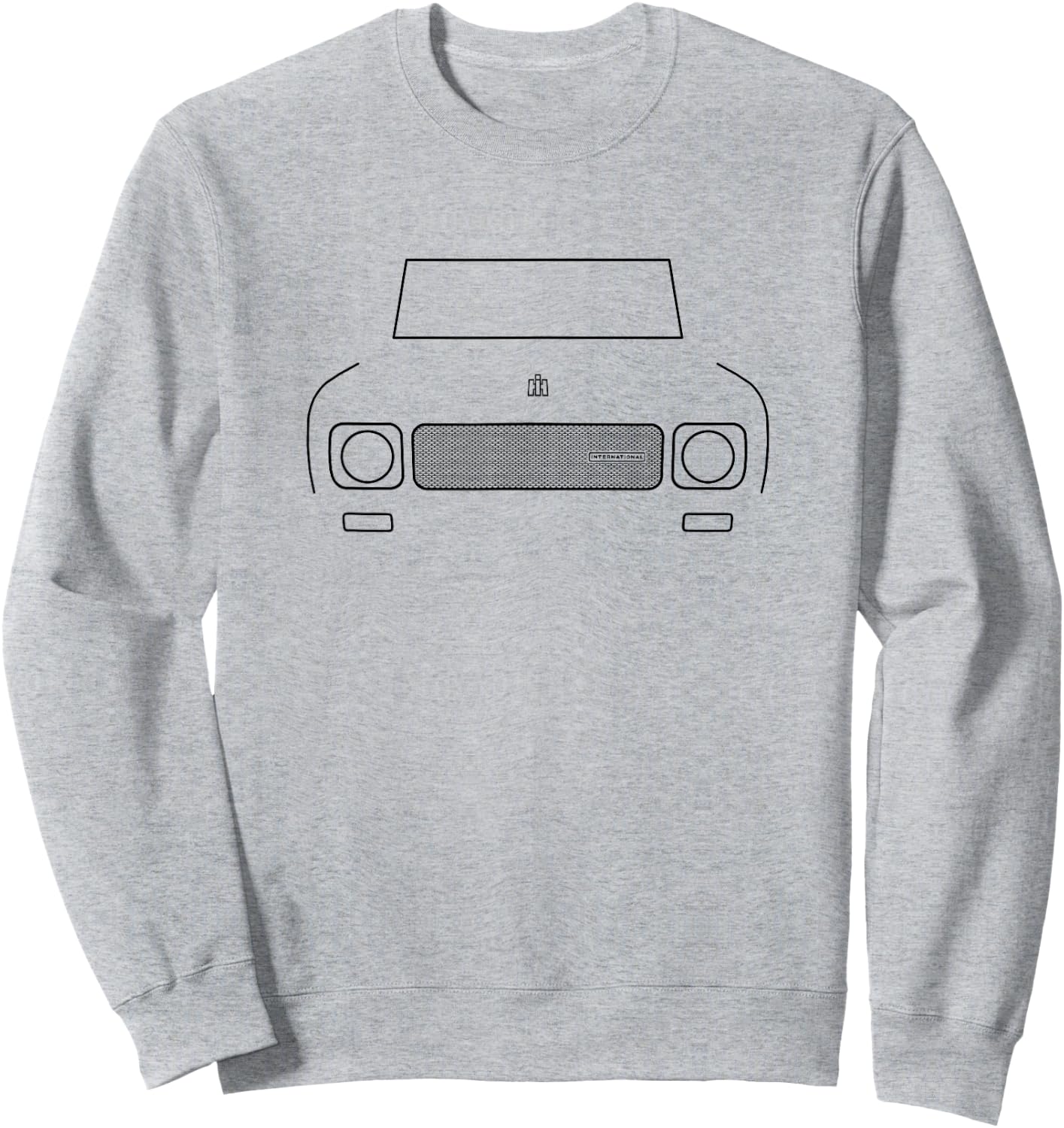 International Harvester Scout 800A 1970 truck black outline Sweatshirt - Sweatshirt | Ash