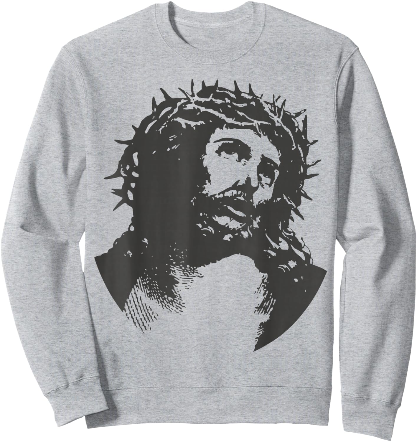 Jesus Christ Crucifix Crucified Easter Crown Thorns Catholic Sweatshirt - Sweatshirt | Ash