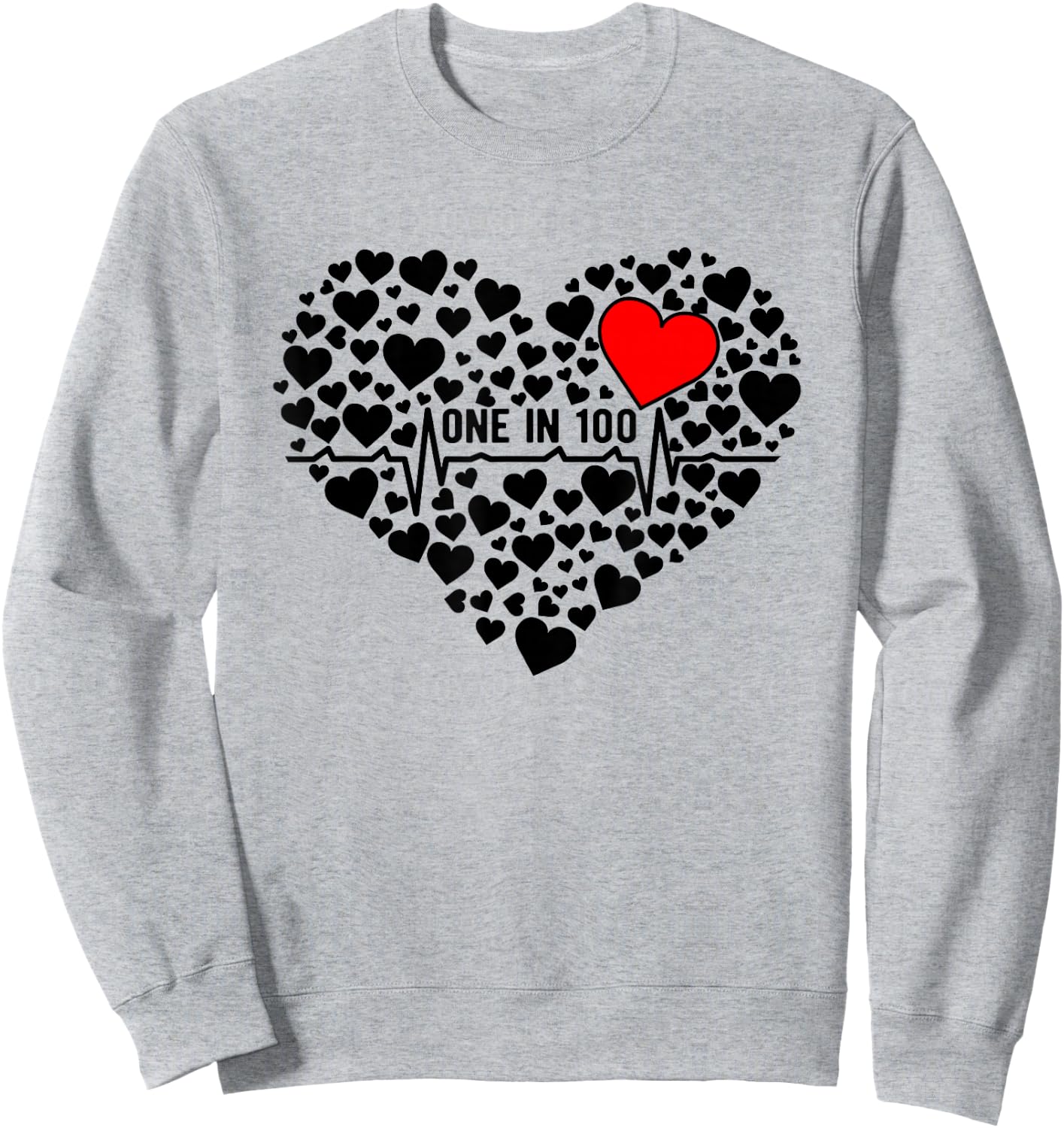 One In 100 CHD Warrior Congenital Heart Disease Awareness Sweatshirt - Sweatshirt | Ash