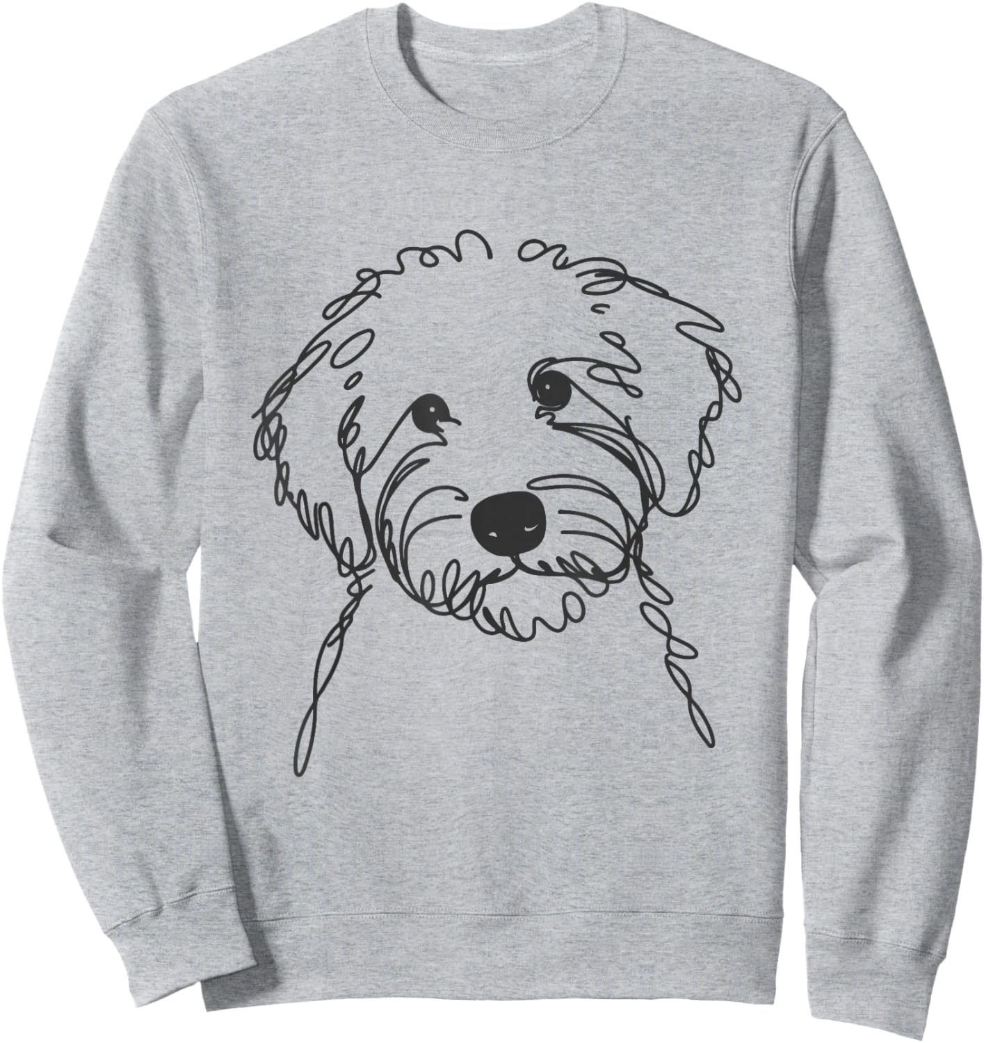 Line Art Dad Mom Dog - Sheepadoodle Sweatshirt - Sweatshirt | Ash