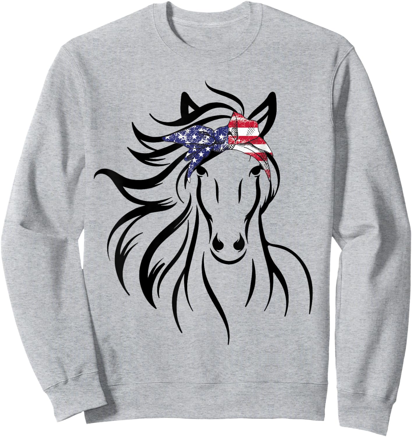Women Horse Bandana for Horseback Riding Horse Lover Sweatshirt - Sweatshirt | Ash