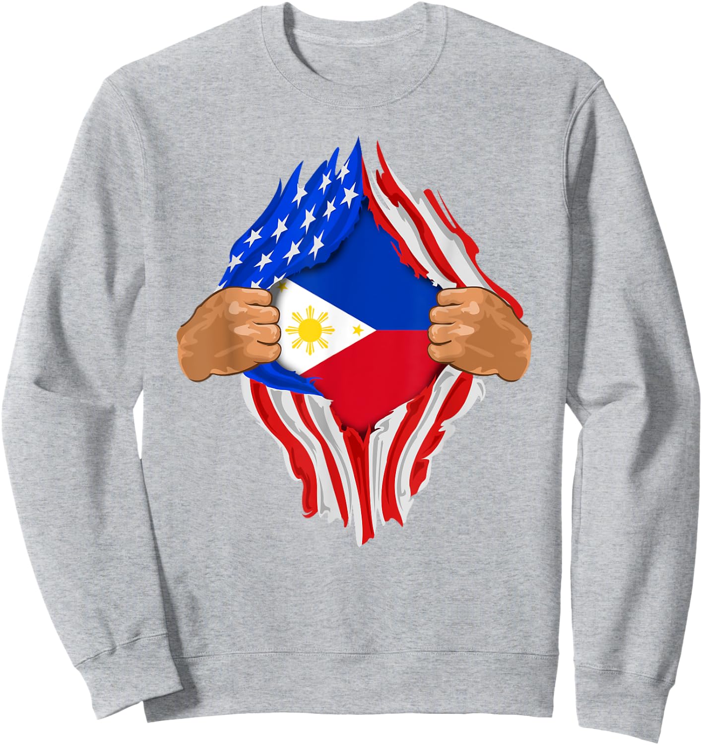 Filipino Blood Inside Me | The Philippines Flag Gift Sweatshirt - Sweatshirt | Ash