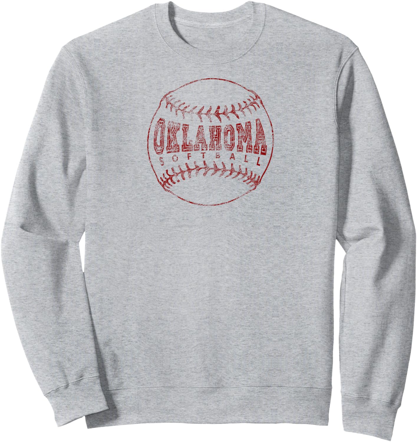 Oklahoma Softball Ball Sweatshirt - Sweatshirt | Ash