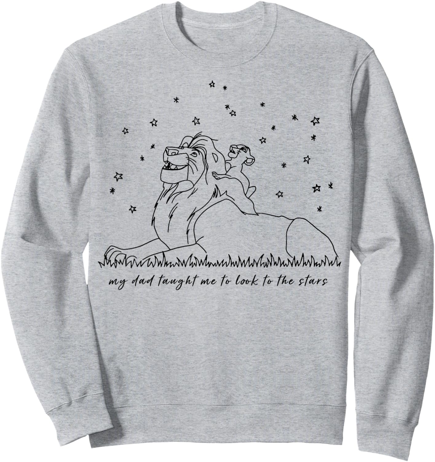 Disney The Lion King Mufasa Simba Look At The Stars Sweatshirt - Sweatshirt | Ash