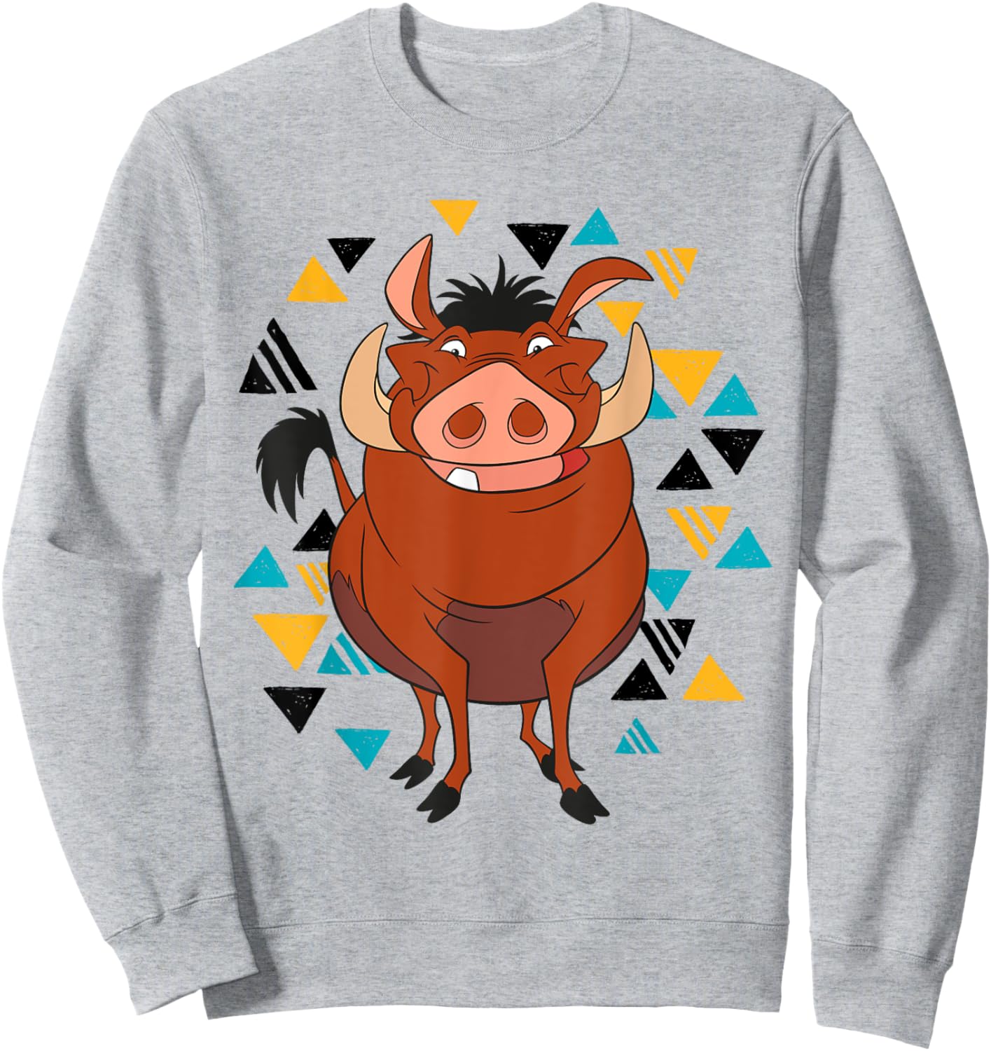 Disney The Lion King Pumbaa 90s Triangles Sweatshirt - Sweatshirt | Ash