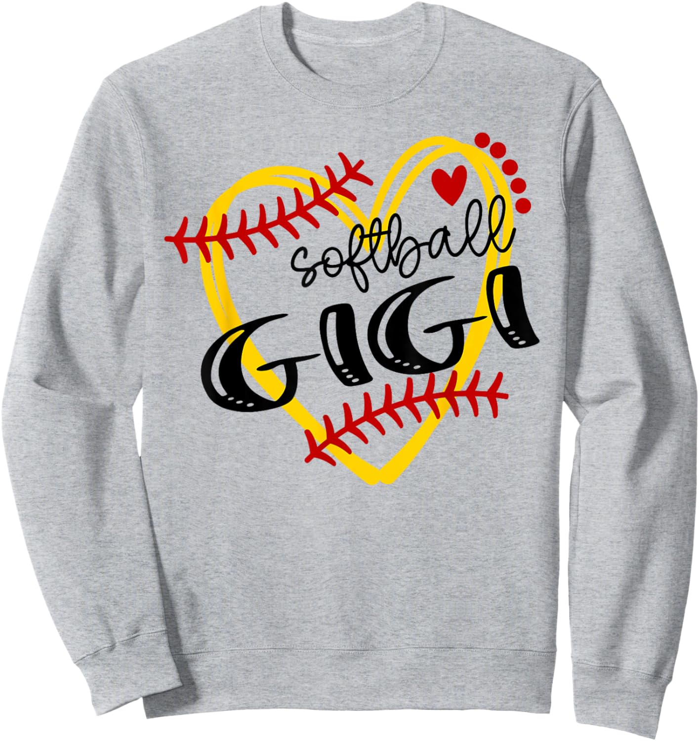Personalized Softball Heart Cute Gigi Women Softball Sweatshirt - Sweatshirt | Ash