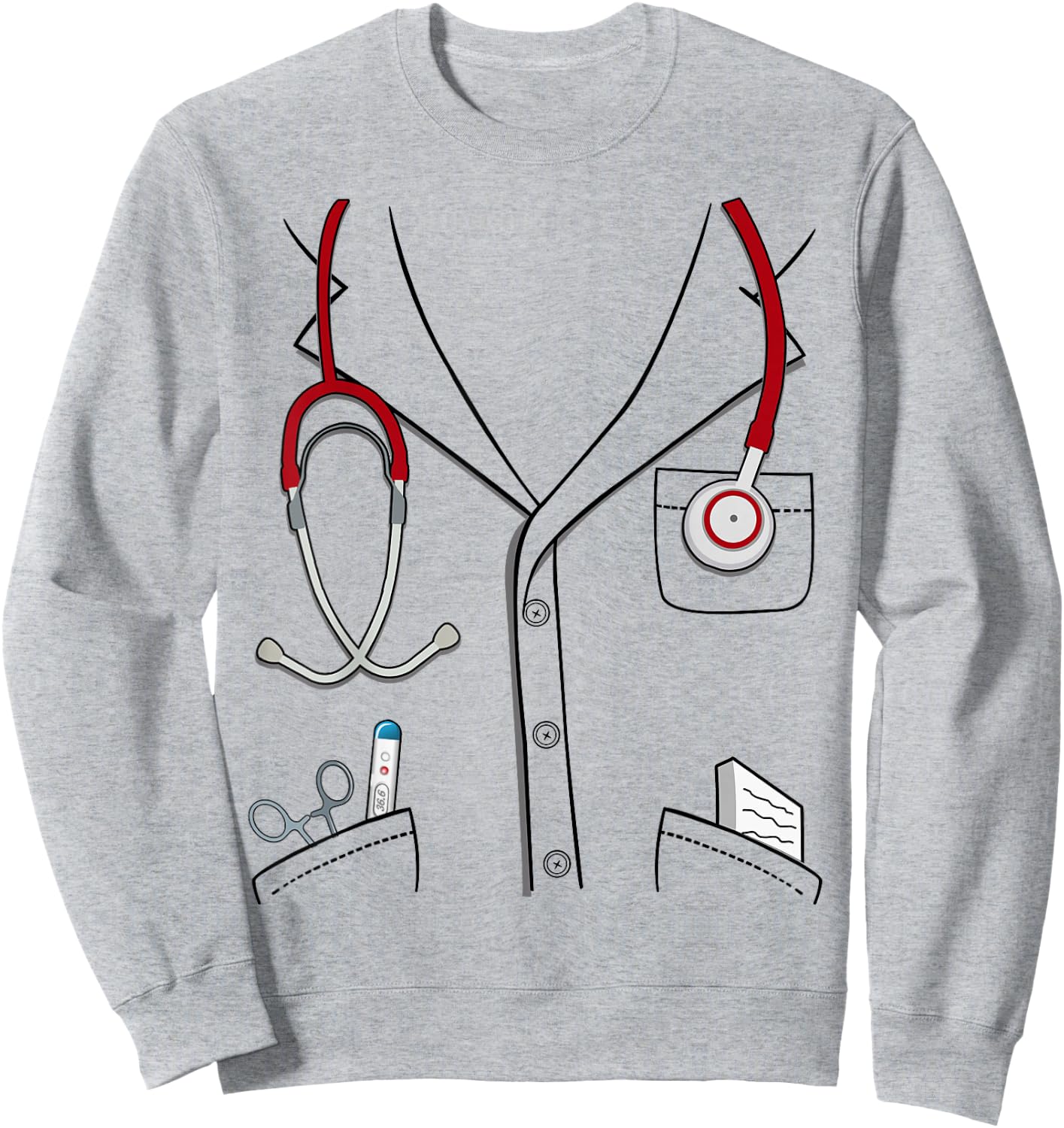 Doctor Suit Halloween Costume Kids Doctor Sweatshirt - Sweatshirt | Ash