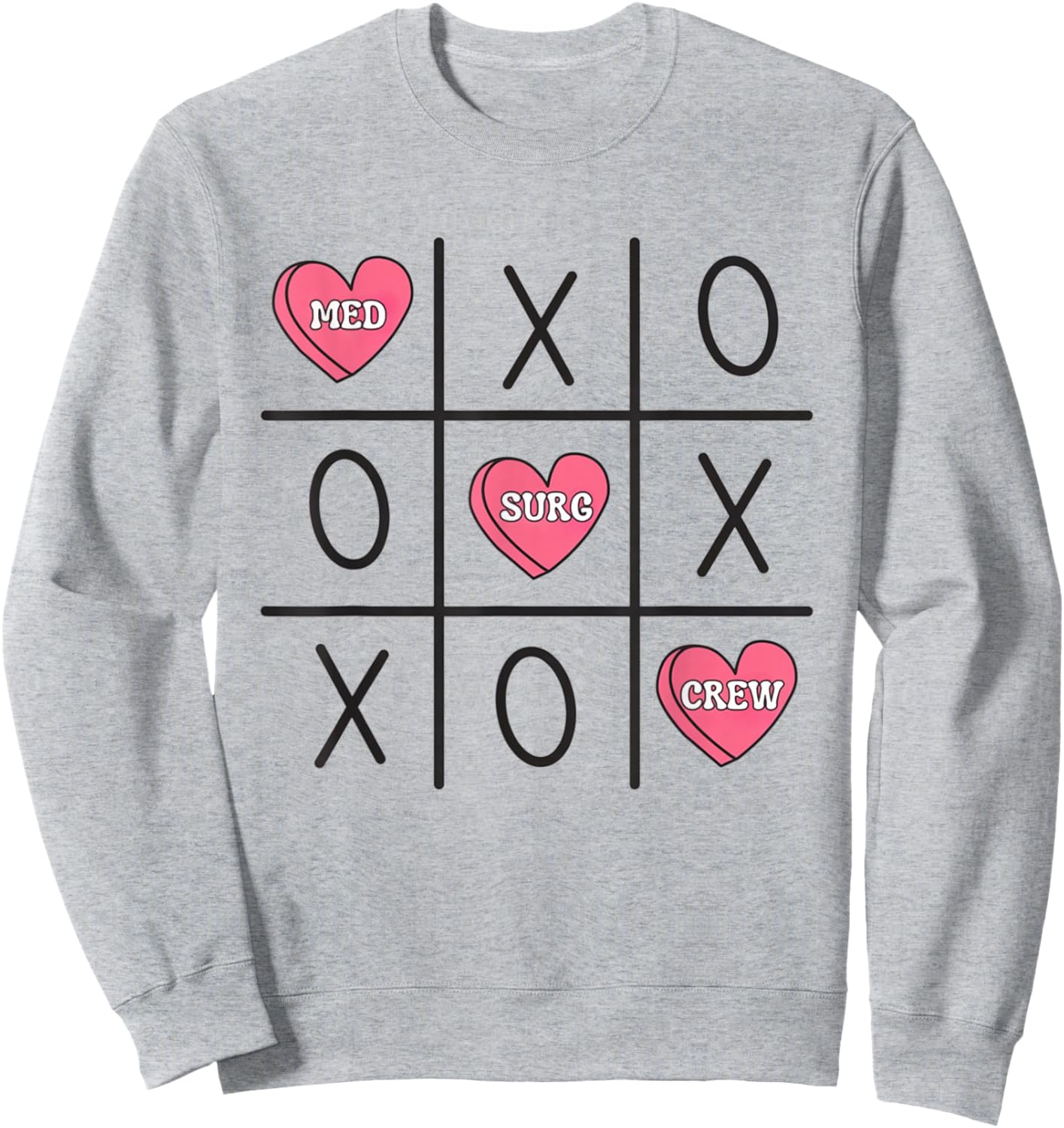 Women Med Surg Nurse Valentine's Day Medical Surgical Staff Sweatshirt - Sweatshirt | Ash