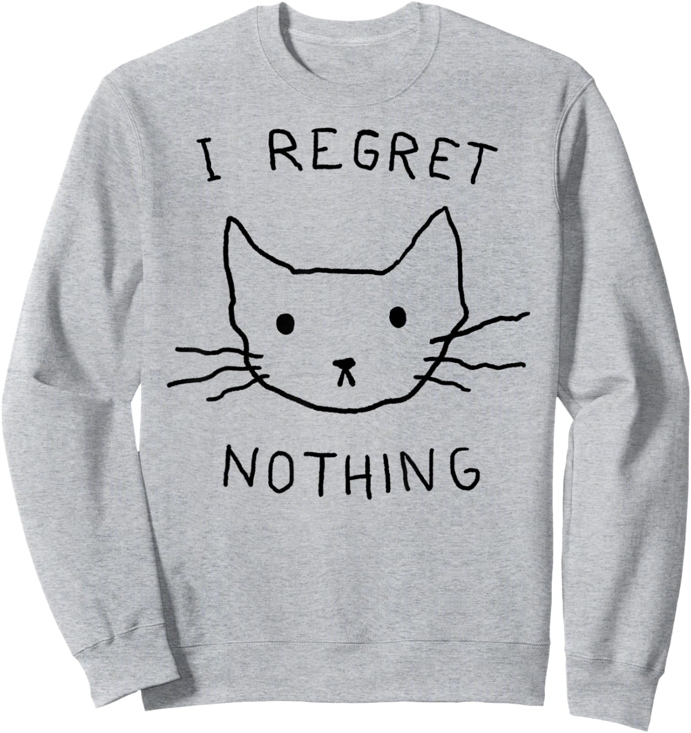 Threadless Fox Shiver I Regret Nothing Graphic Sweatshirt - Sweatshirt | Ash