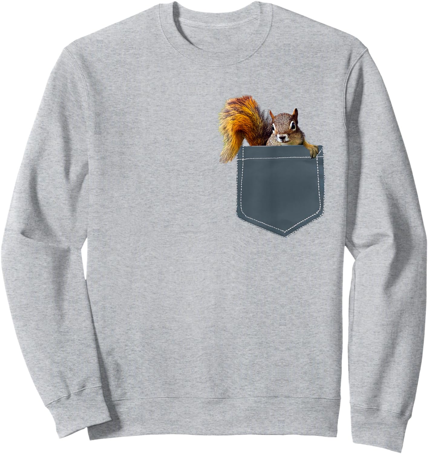 Cute Squirrel in Pocket Shirt , Women, Kids Sweatshirt - Sweatshirt | Ash