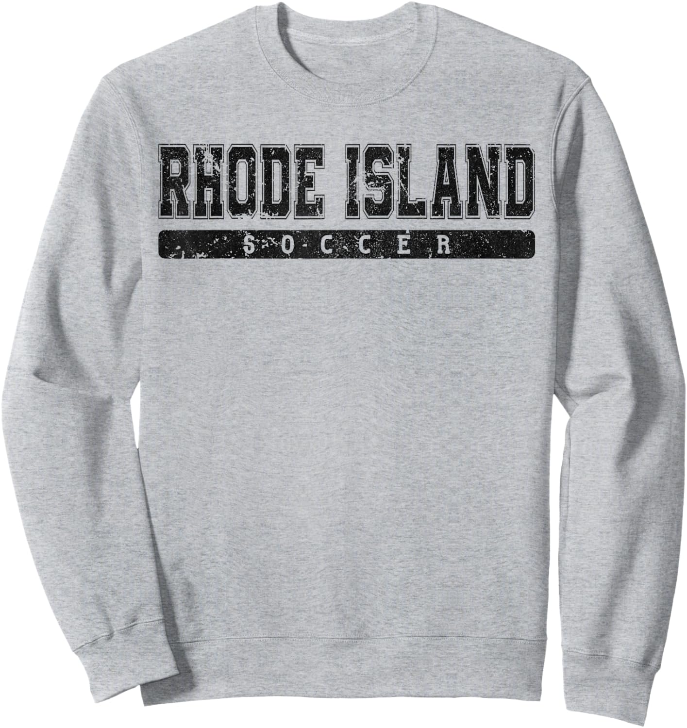 Rhode Island Soccer Black Vintage Text Sweatshirt - Sweatshirt | Ash