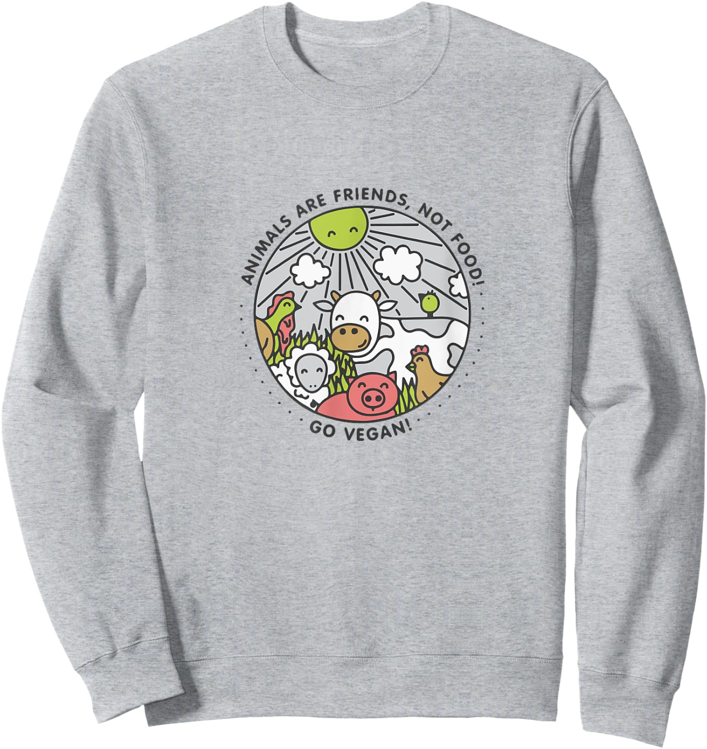 Animals Are Friends Not Food Vegan Shirt Sweatshirt - Sweatshirt | Ash