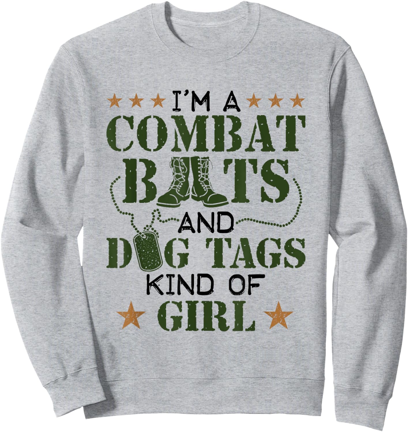 Women Military Veteran Combat Boots Dog Tags Kind Of Girl Sweatshirt - Sweatshirt | Ash