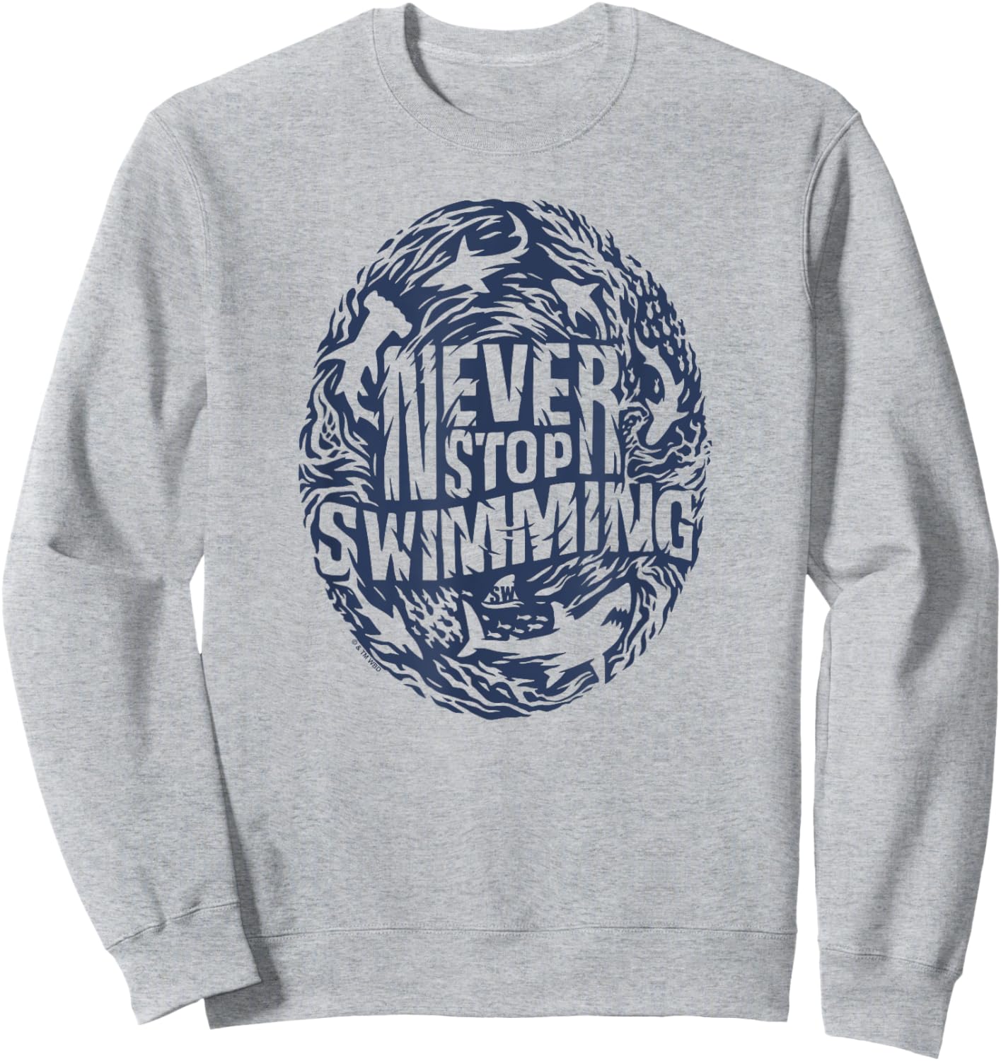 Shark Week Officially Licensed Never Stop Swimming Sweatshirt - Sweatshirt | Ash