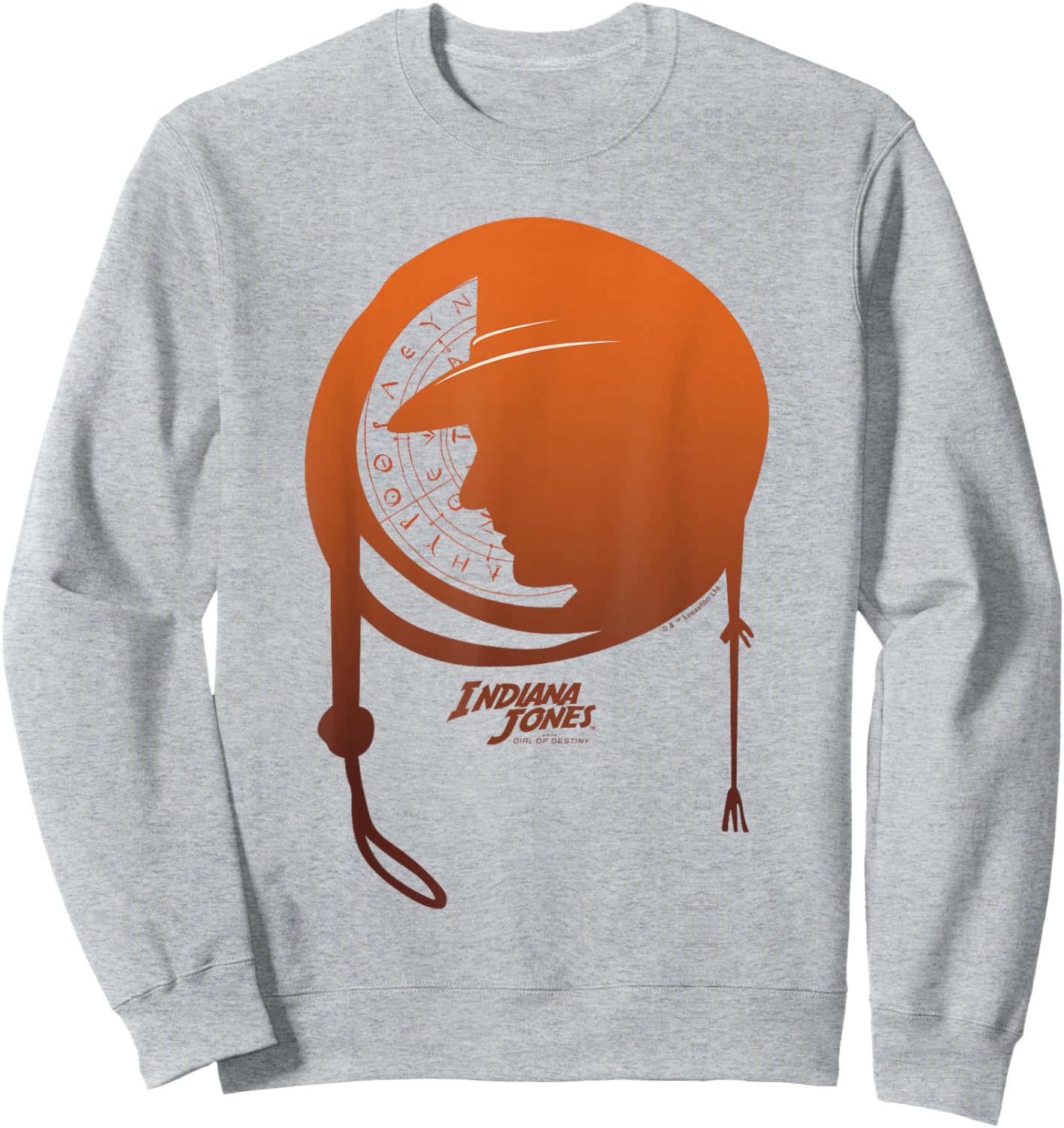 Indiana Jones and The Dial of Destiny Whip Shadow Portrait Sweatshirt - Sweatshirt | Ash