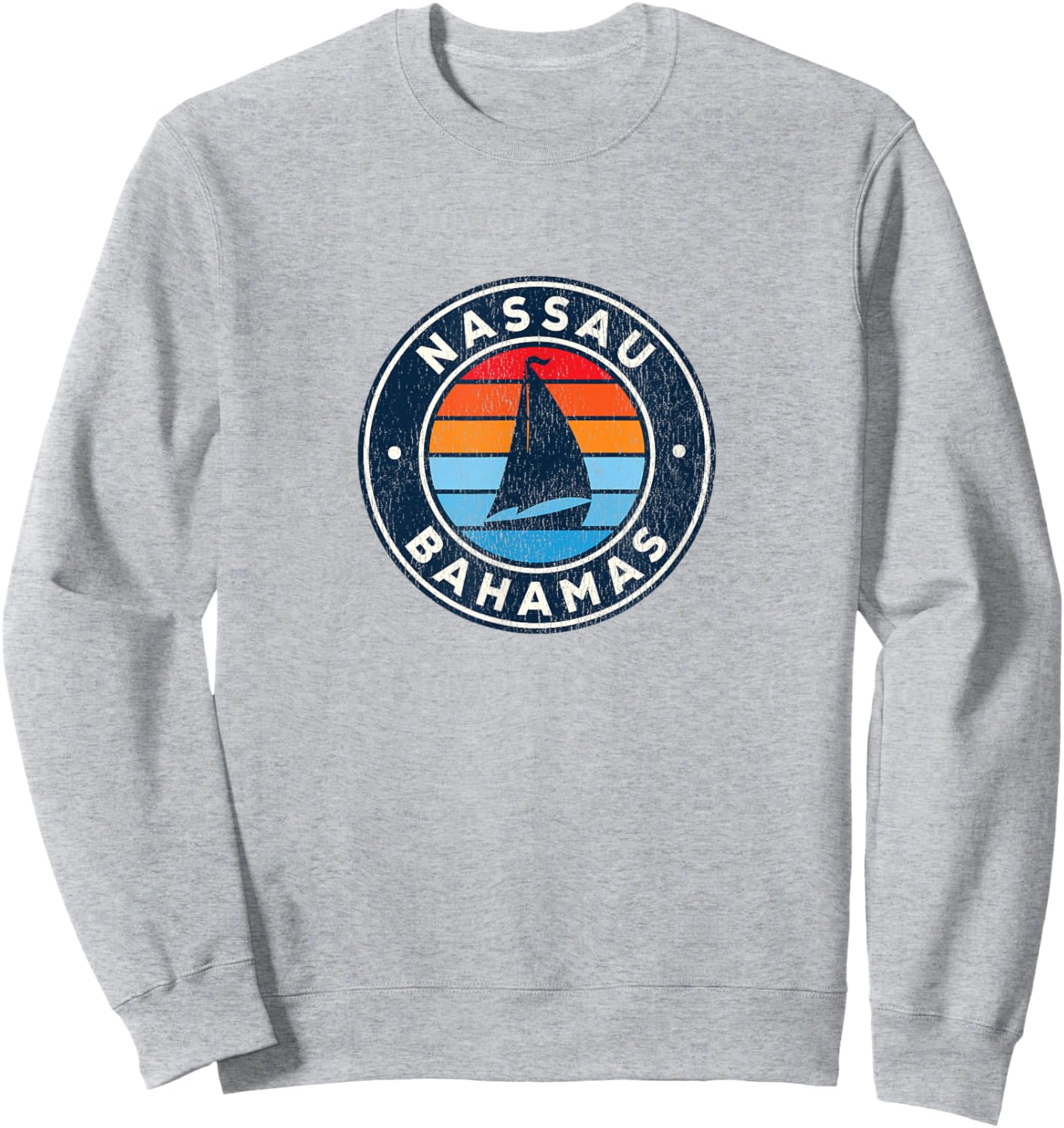 Nassau Bahamas Sailboat Retro 70s Sweatshirt - Sweatshirt | Ash