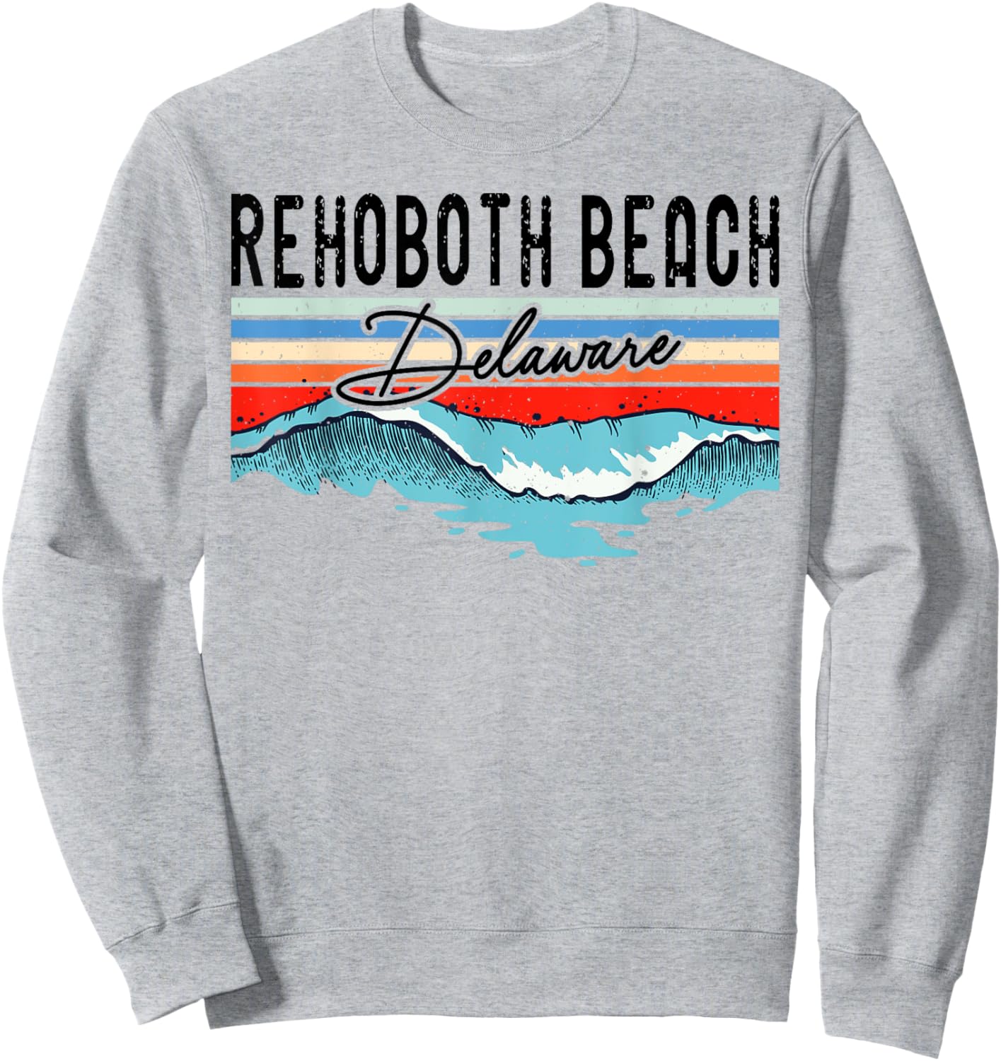 Retro Rehoboth Beach Delaware Surfer Surfboarder Women Kids Sweatshirt - Sweatshirt | Ash