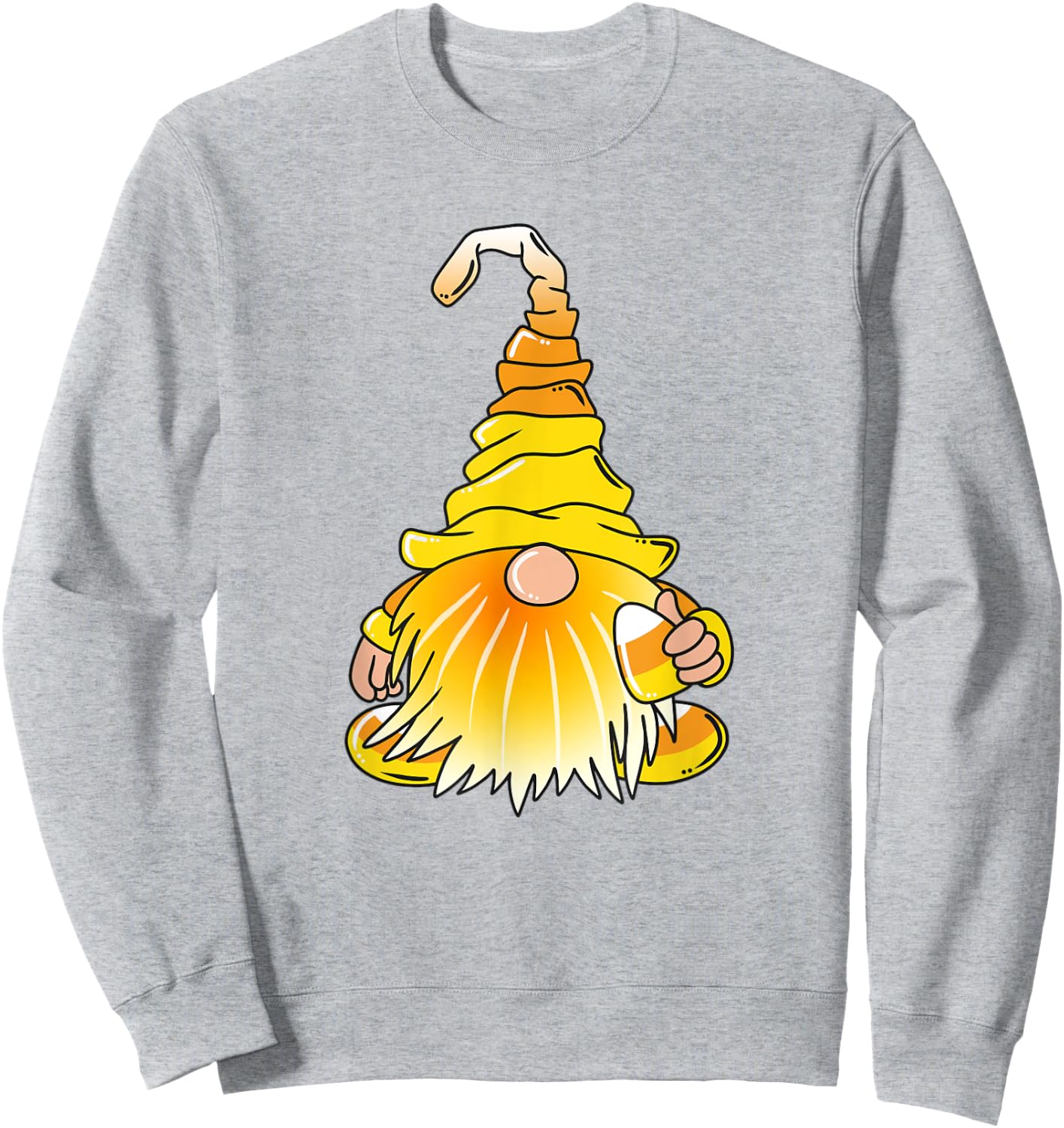 Halloween Cute Gnome Candy Corn Sweatshirt - Sweatshirt | Ash