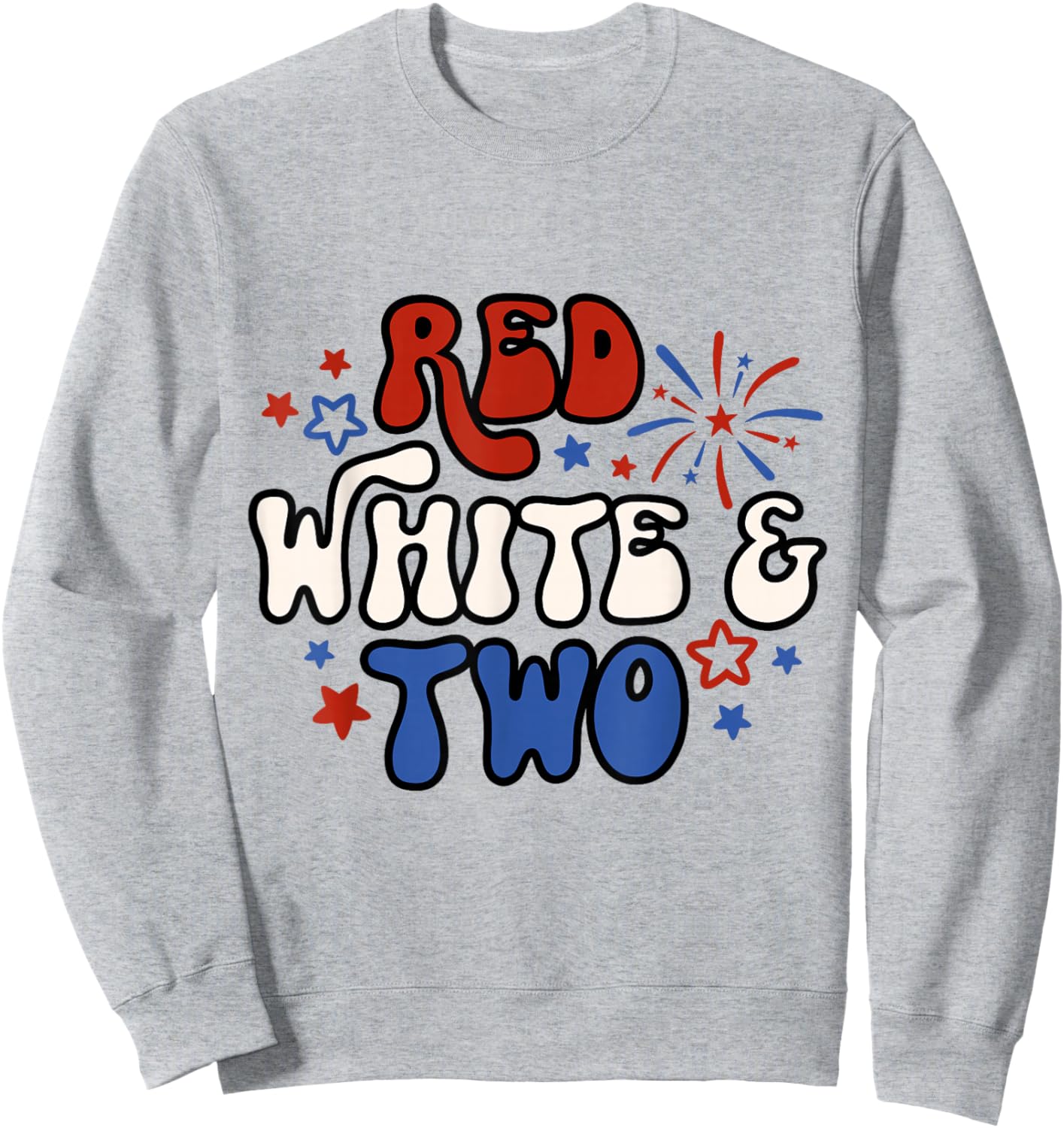 Kids Red White & Two 2nd Birthday 4th Of July Sweatshirt - Sweatshirt | Ash