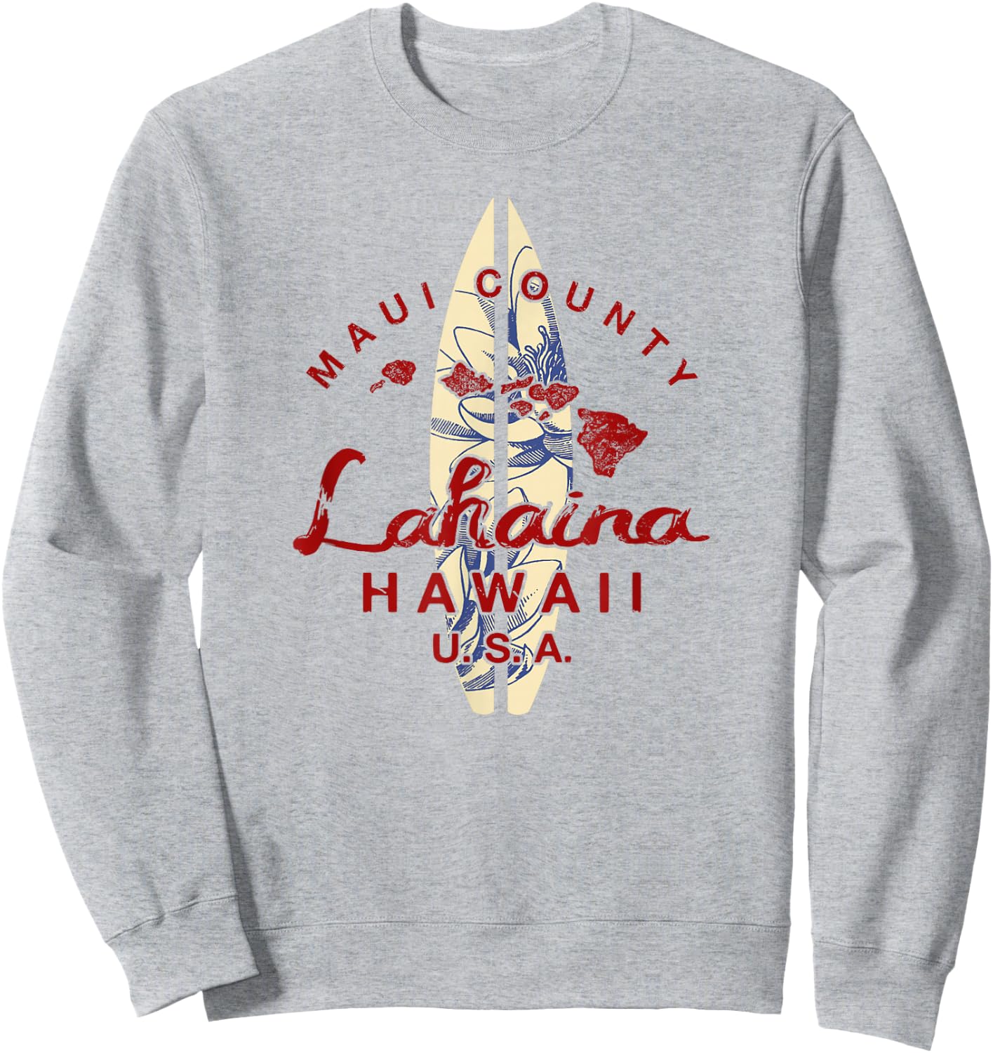 Maui Lahaina Vintage Hawaiian Islands Hawaii Sweatshirt - Sweatshirt | Ash