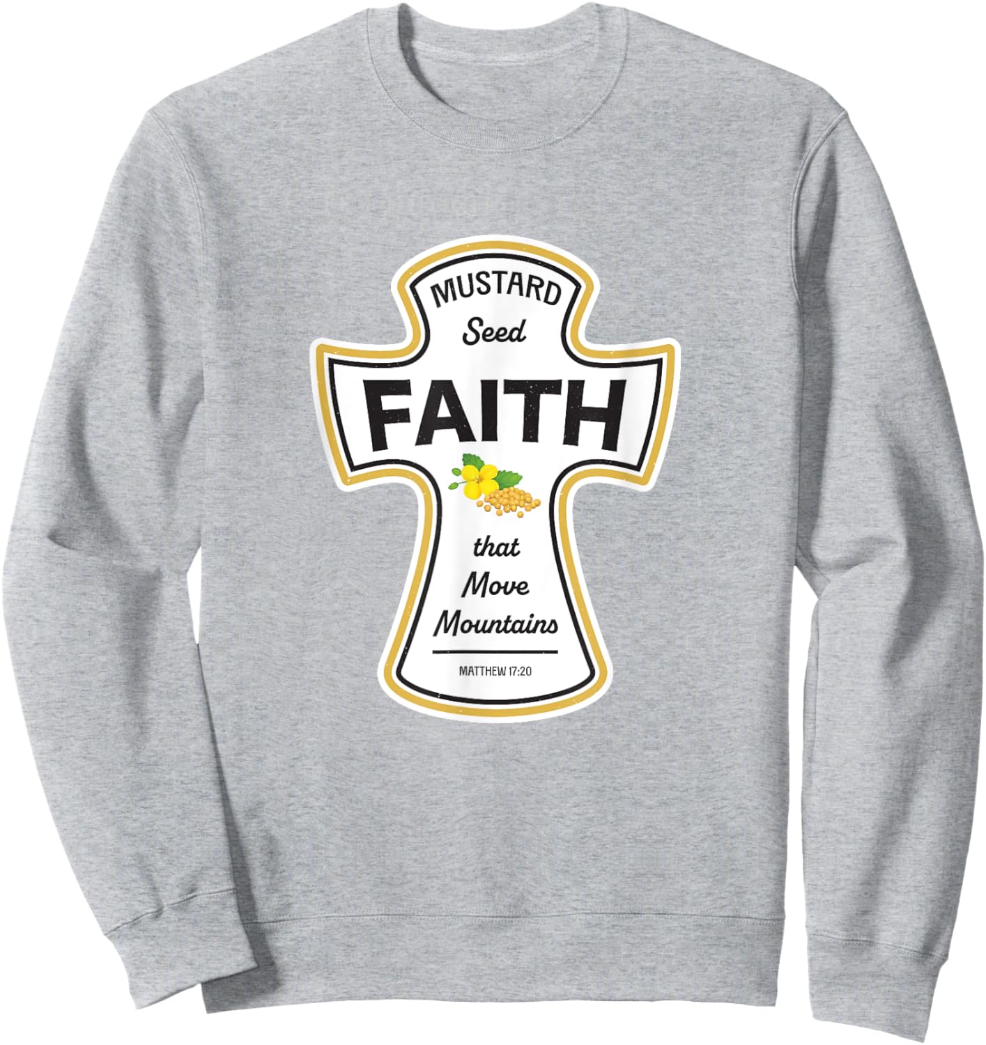 Mustard Christian Shirt - Faith Seed of Mustard Jesus Bible Sweatshirt - Sweatshirt | Ash