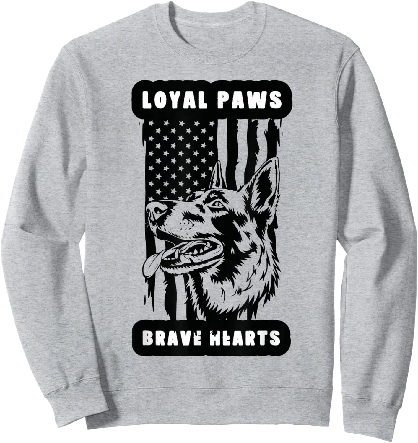 K9 Veteran Military Working Dog USA US Flag K9 Veterans Day Sweatshirt - Sweatshirt | Ash