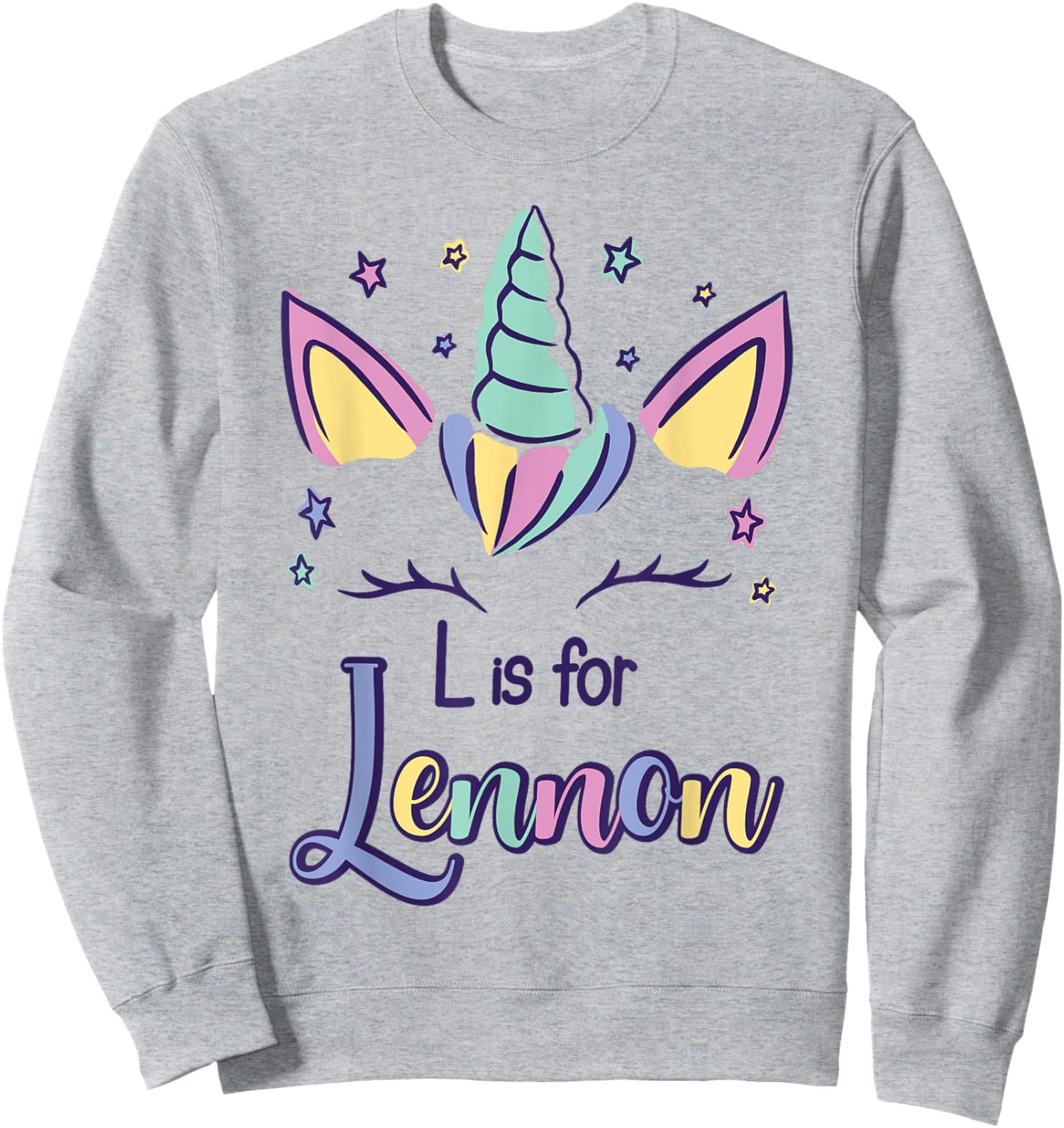 First Name Lennon Personalized L Is For Lennon Sweatshirt - Sweatshirt | Ash