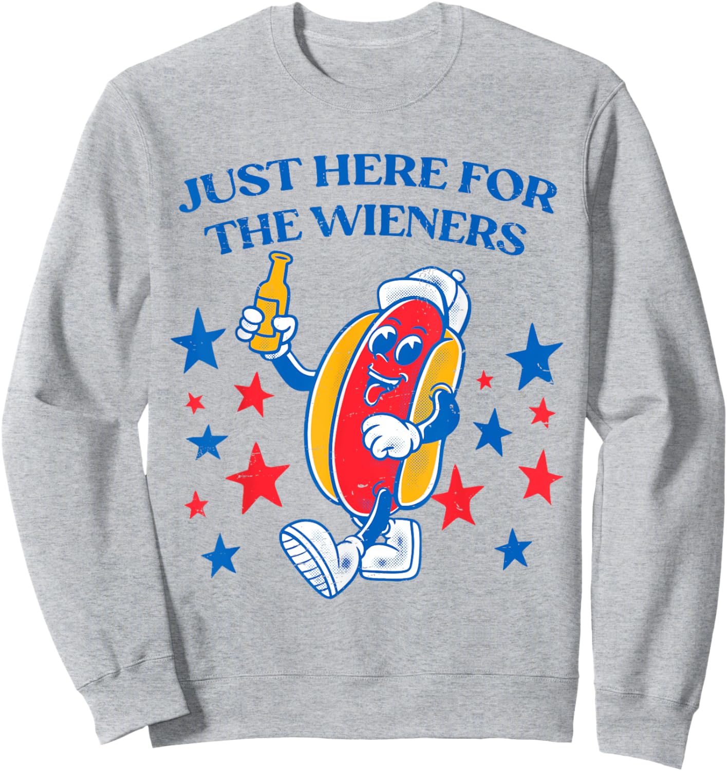 I'm Just Here For The Wieners 4th Of July Hot Dog Sweatshirt - Sweatshirt | Ash