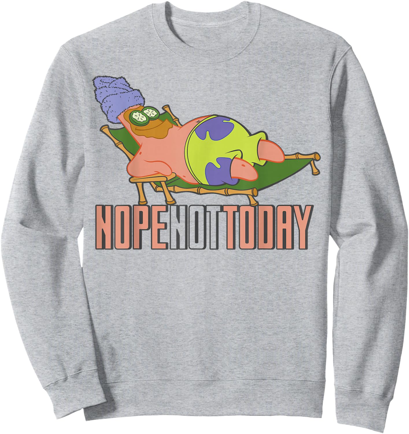 SpongeBob SquarePants Patrick Nope Not Today Sweatshirt - Sweatshirt | Ash