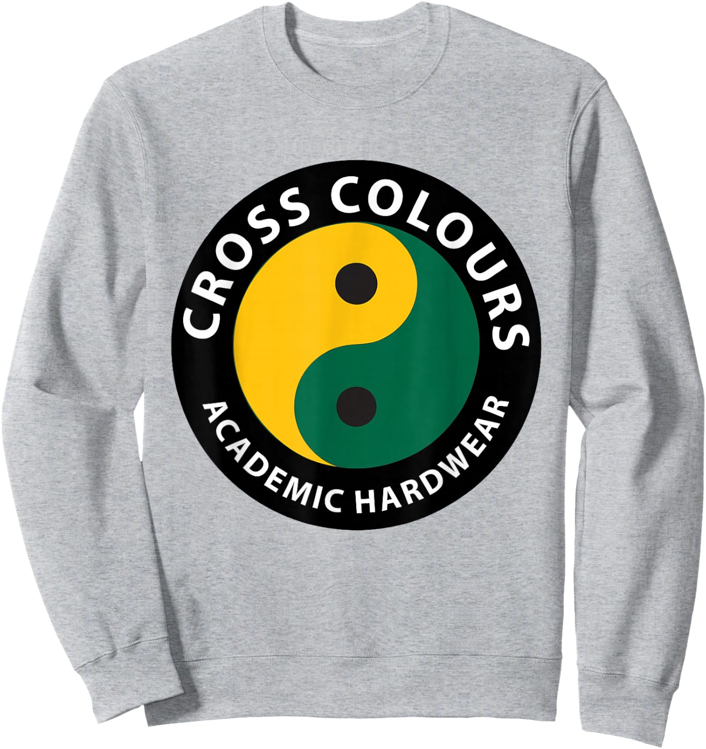 Yin Yang Circle Logo | Retro Graphic 1990's Vintage Sweatshirt - Sweatshirt | Ash