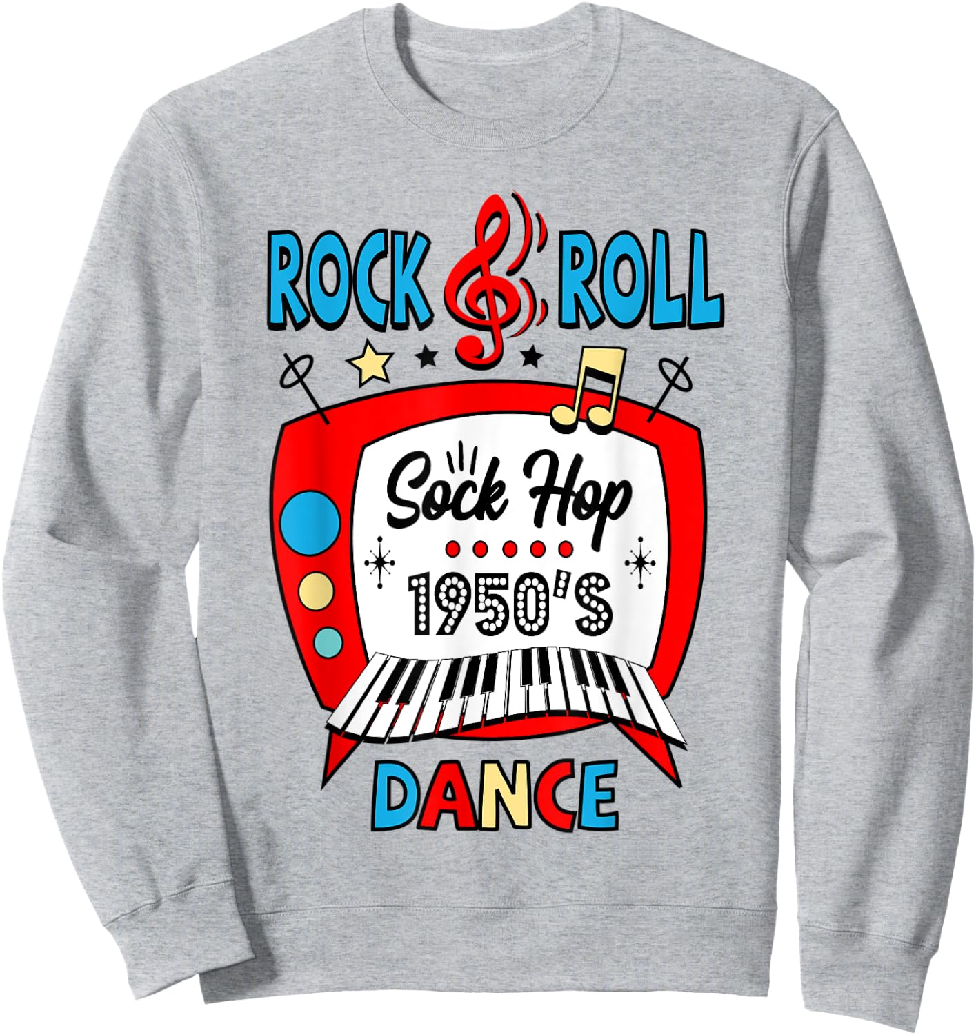 50s Rockabilly Vintage 1950s Clothing Men Sock Hop Sweatshirt - Sweatshirt | Ash