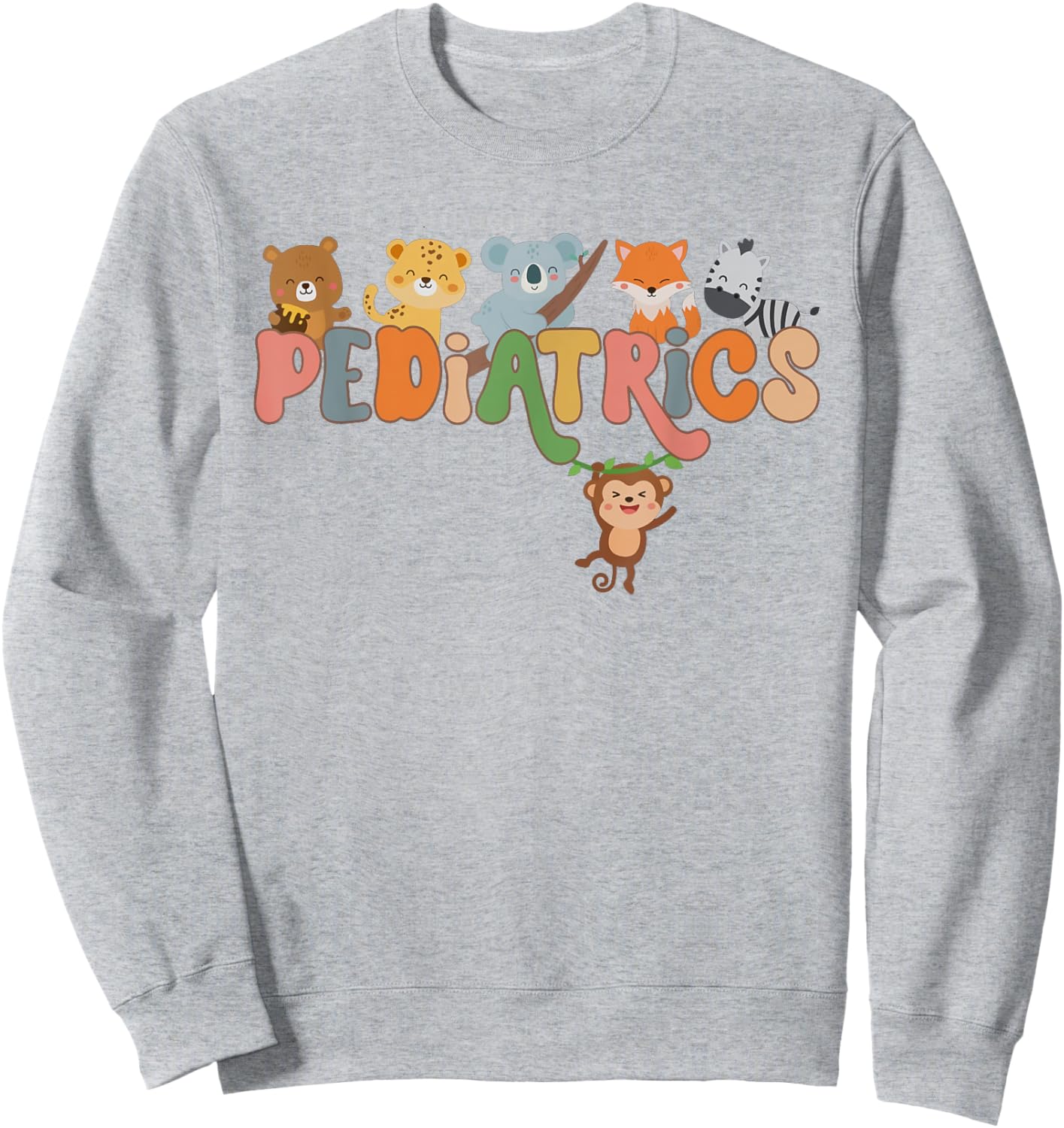 Pediatric Nurse Animals Peds Nurse Crew School Nurse Week Sweatshirt - Sweatshirt | Ash