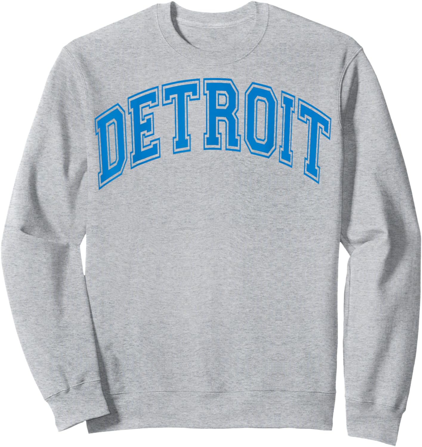 Detroit Blue Retro Vintage Distressed Arched Text Sweatshirt - Sweatshirt | Ash