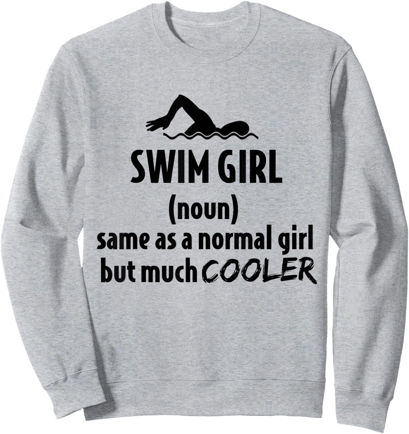 Swim Girl Female Swimming Girl Sweatshirt - Sweatshirt | Ash
