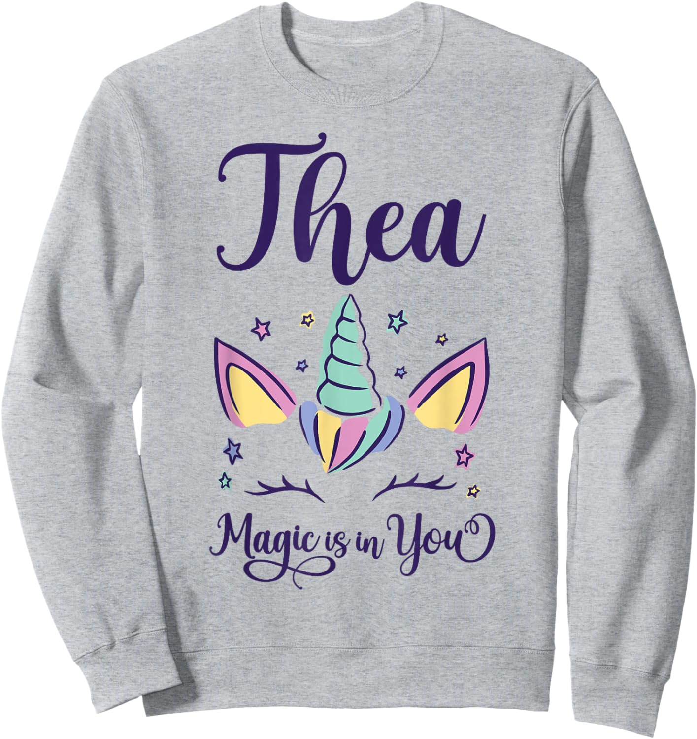 First Name Thea Personalized I Love Thea Sweatshirt - Sweatshirt | Ash
