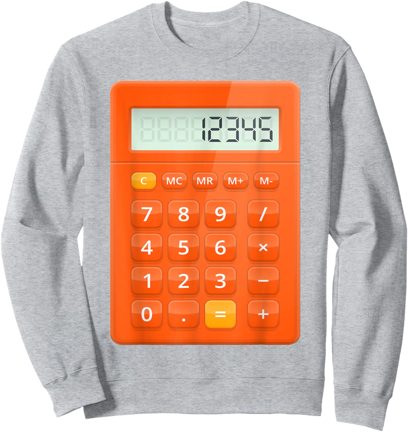 Calculator Costume Halloween Easy Cosplay Math Geek Outfit Sweatshirt - Sweatshirt | Ash