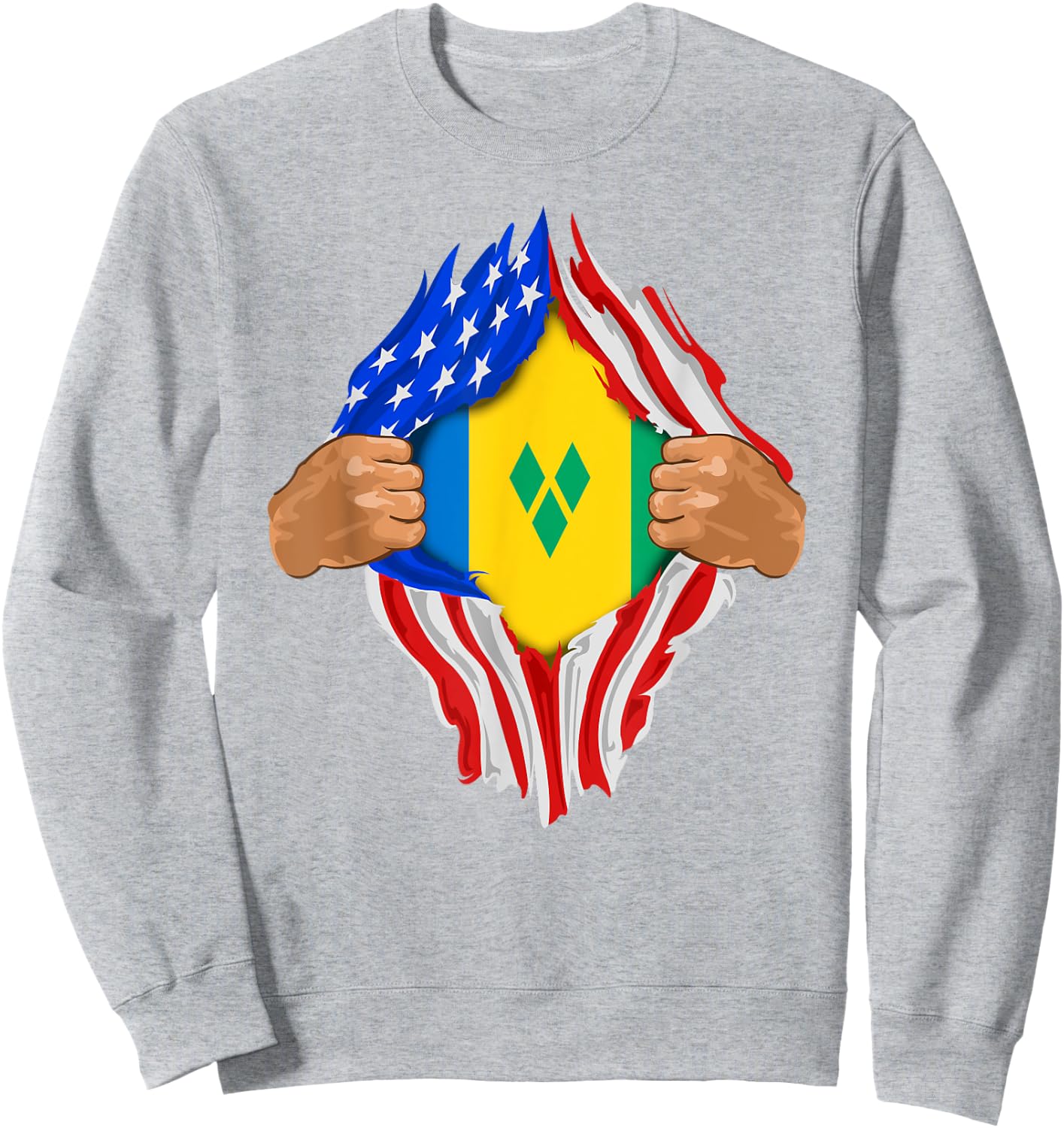 Saint Vincent and the Grenadines Blood Inside Me | Flag Gift Sweatshirt - Sweatshirt | Ash