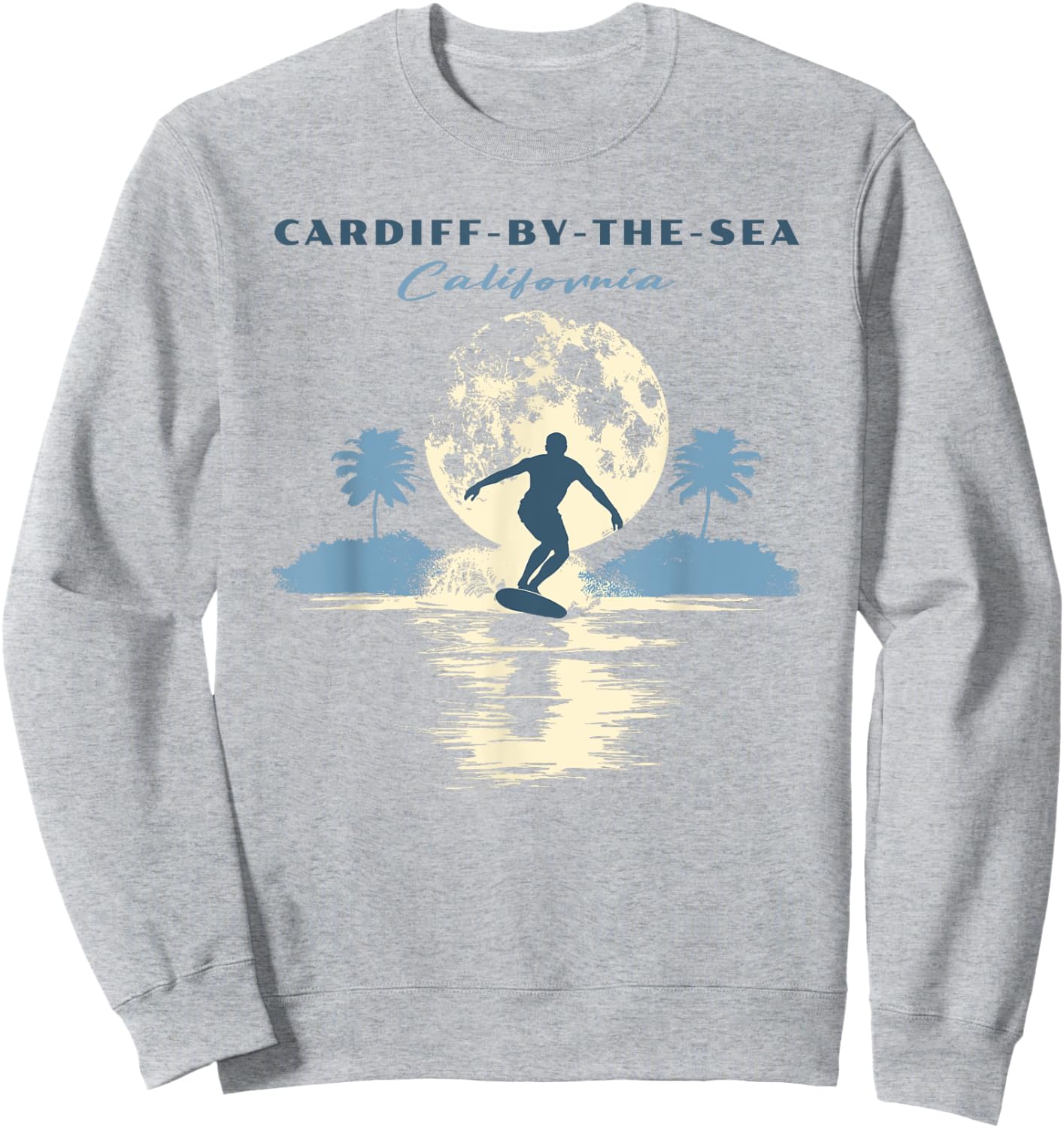 Cardiff-by-the-Sea Beach Retro Vintage Surf Women Kids Sweatshirt - Sweatshirt | Ash