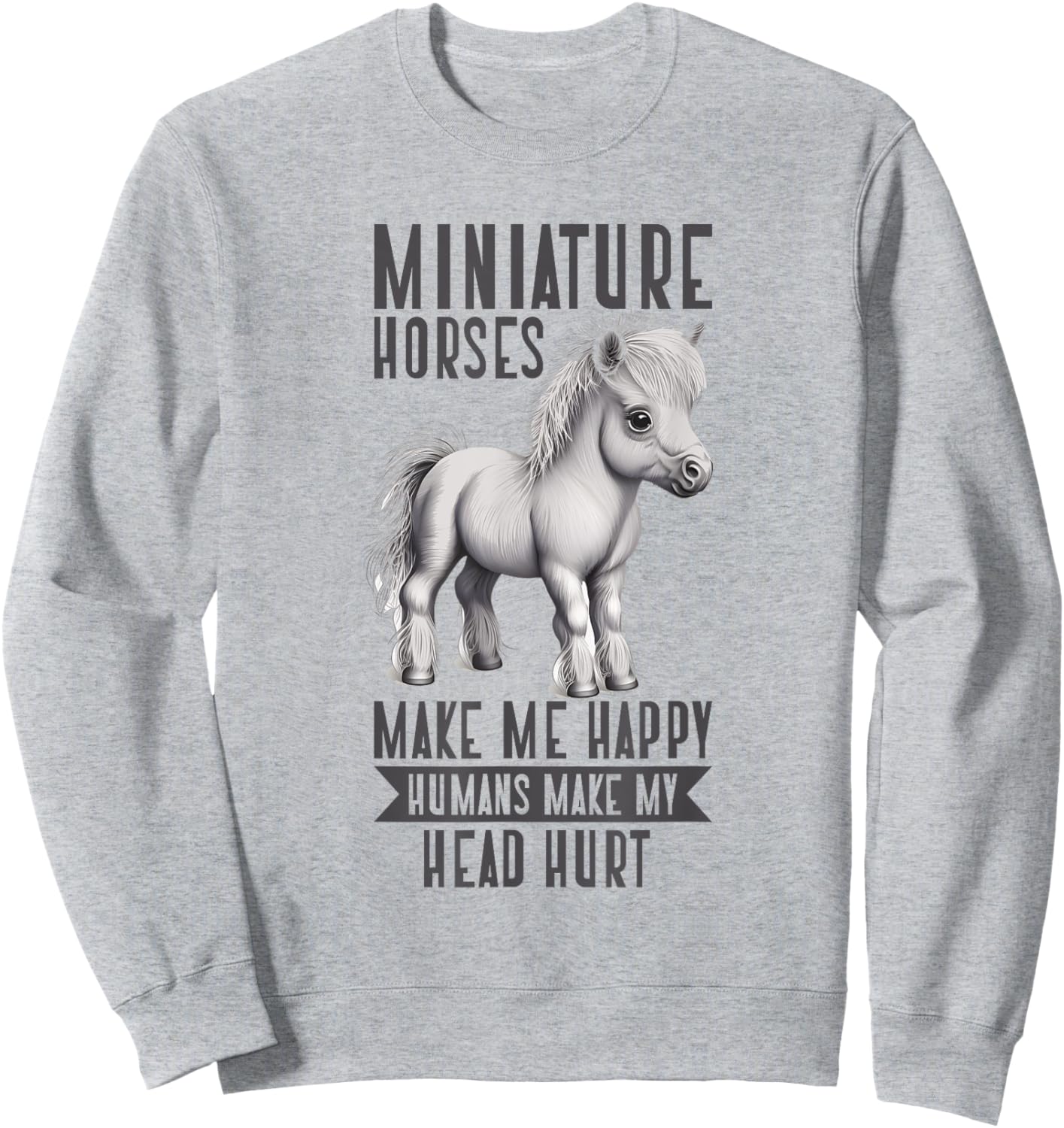 Miniature Horse Mini Horse Pet Tiny Horse Lover Pony Tie Dye Sweatshirt - Sweatshirt | Ash
