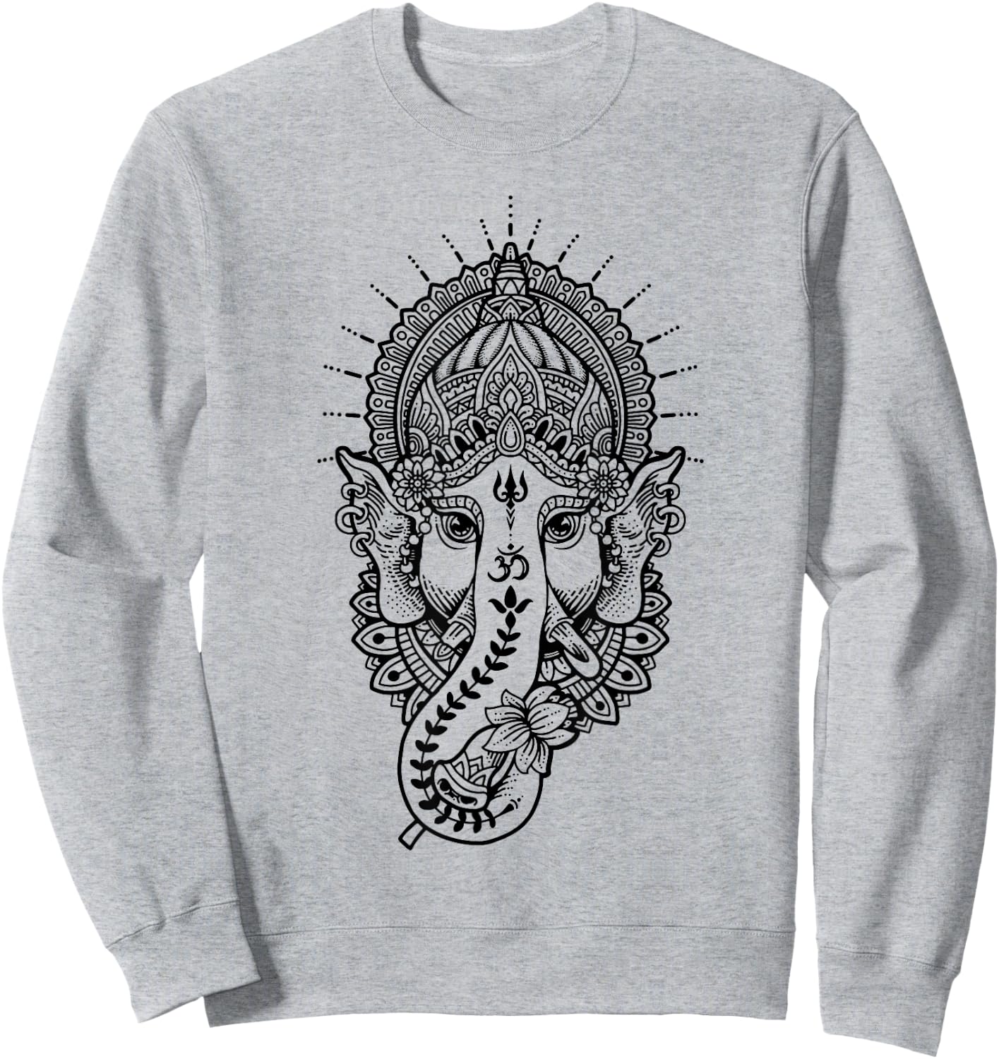 Ganesh Symbol Yoga Hindu Men Women Meditation Sweatshirt - Sweatshirt | Ash