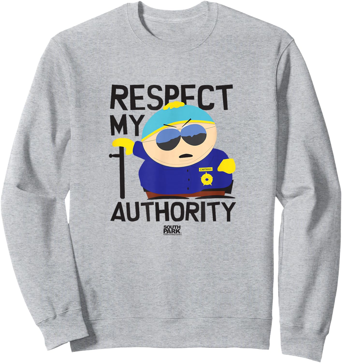 South Park Cartman Respect My Authority Sweatshirt - Sweatshirt | Ash