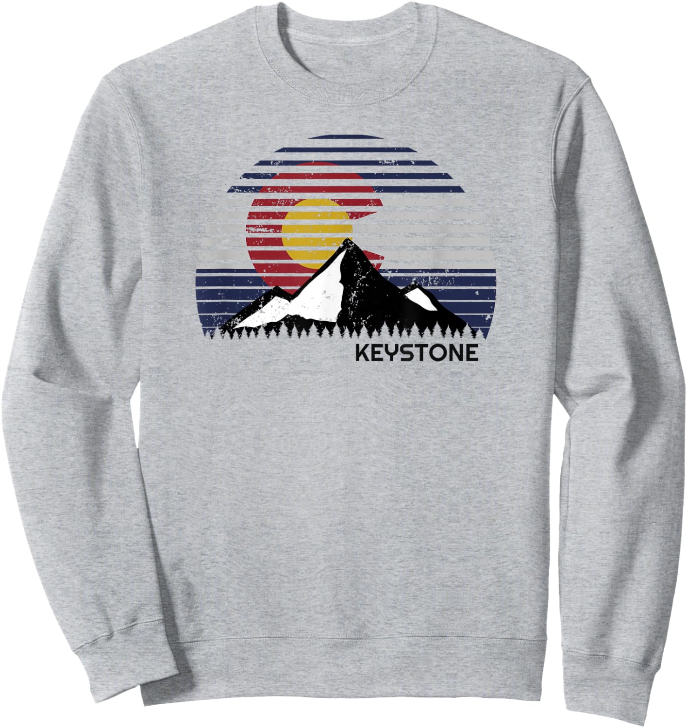 Keystone, Colorado x CO Flag Mountain Top Sweatshirt - Sweatshirt | Ash
