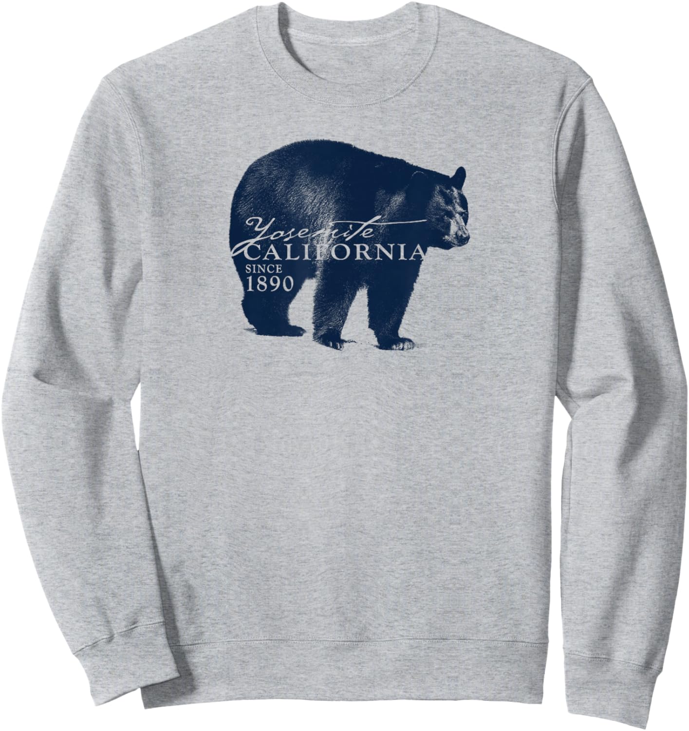 Yosemite National Park Black Bear Graphic Sweatshirt - Sweatshirt | Ash