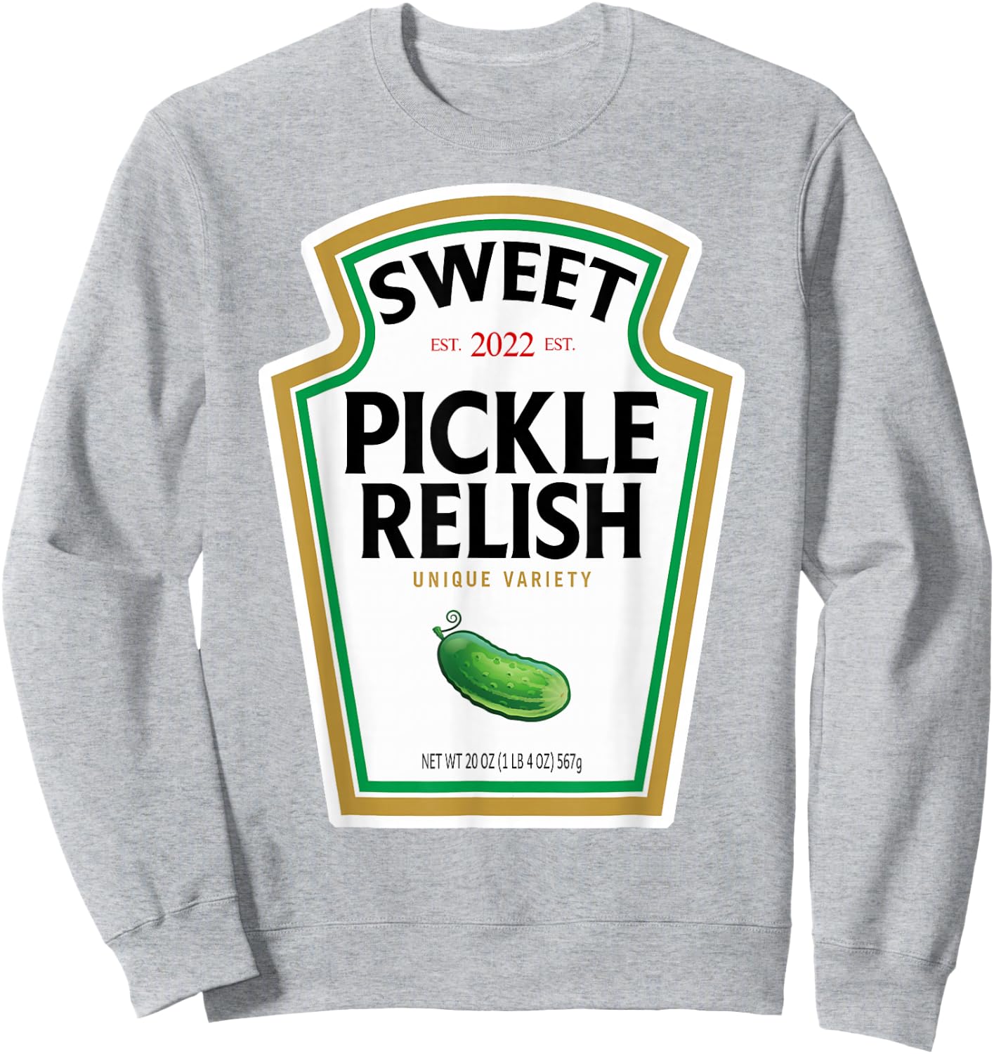 Sweet Green Pickle Relish Funny DIY Halloween Costume Sweatshirt - Sweatshirt | Ash